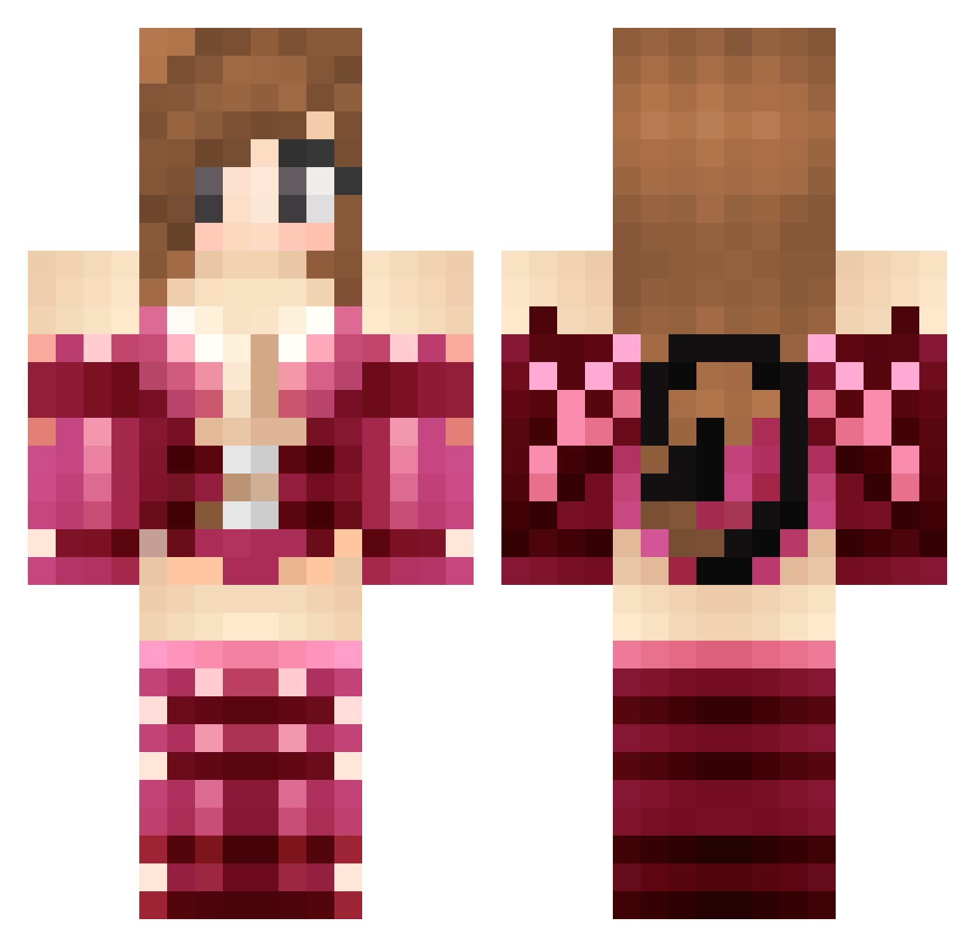 Ivette Minecraft skin, front and back view