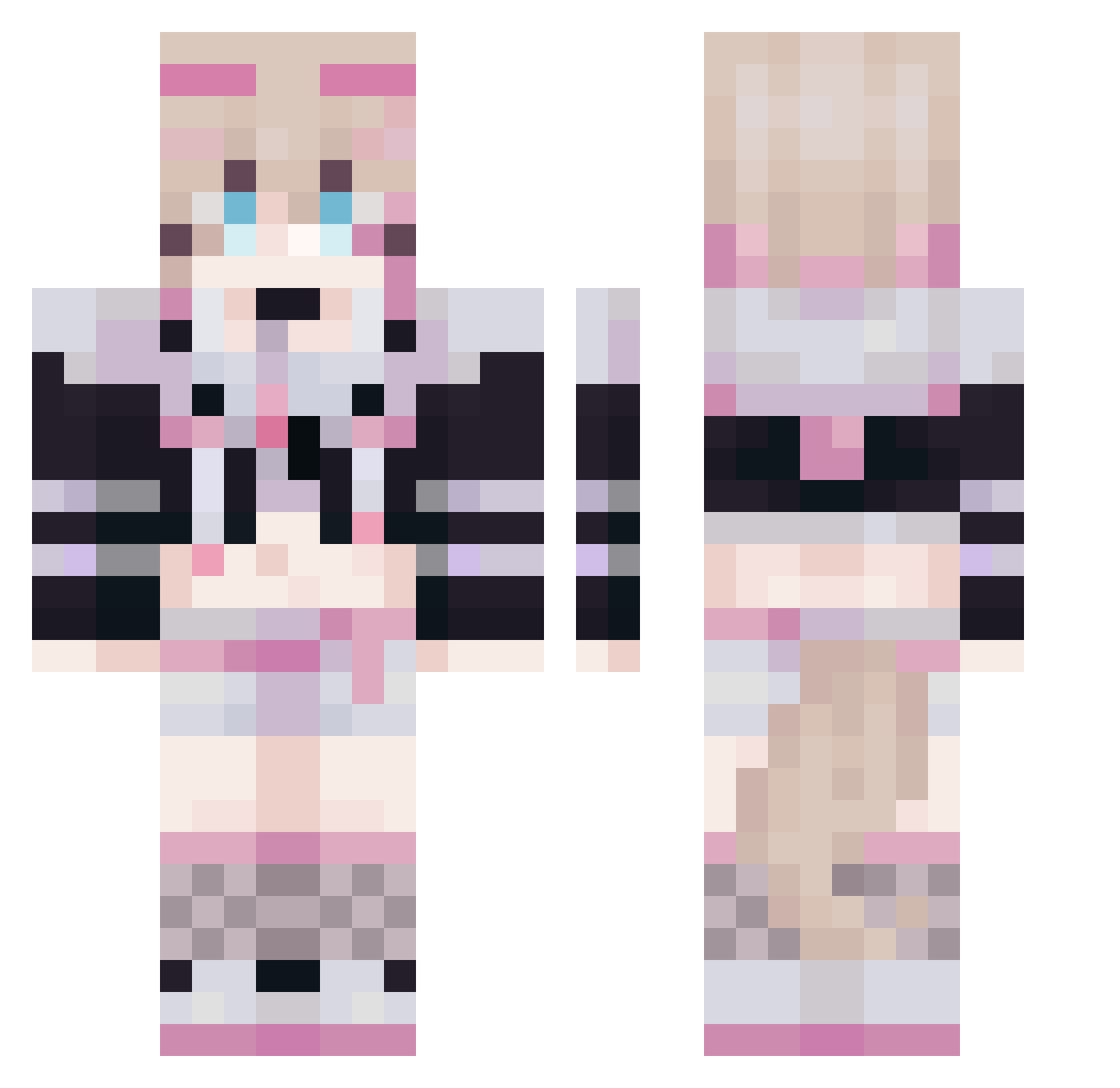 superidol03113 Minecraft skin, front and back view
