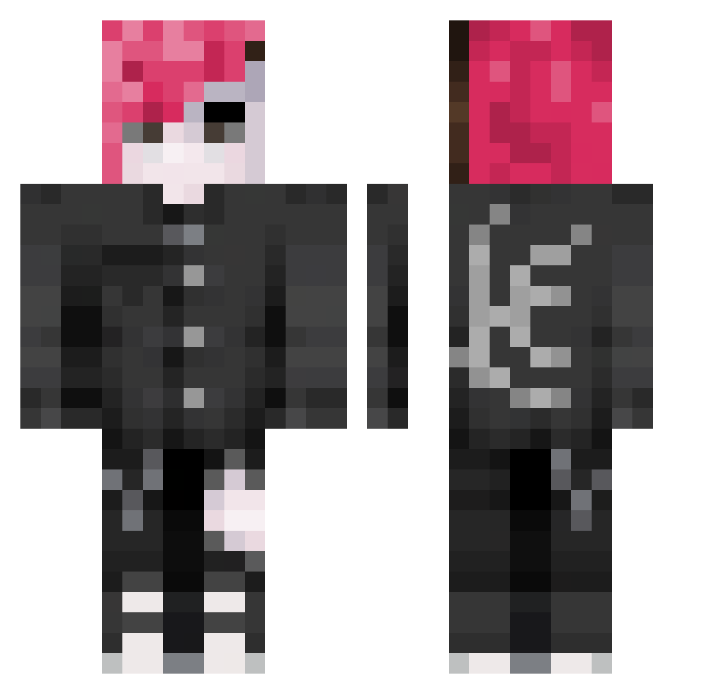 Boris_Motionless Minecraft skin, front and back view