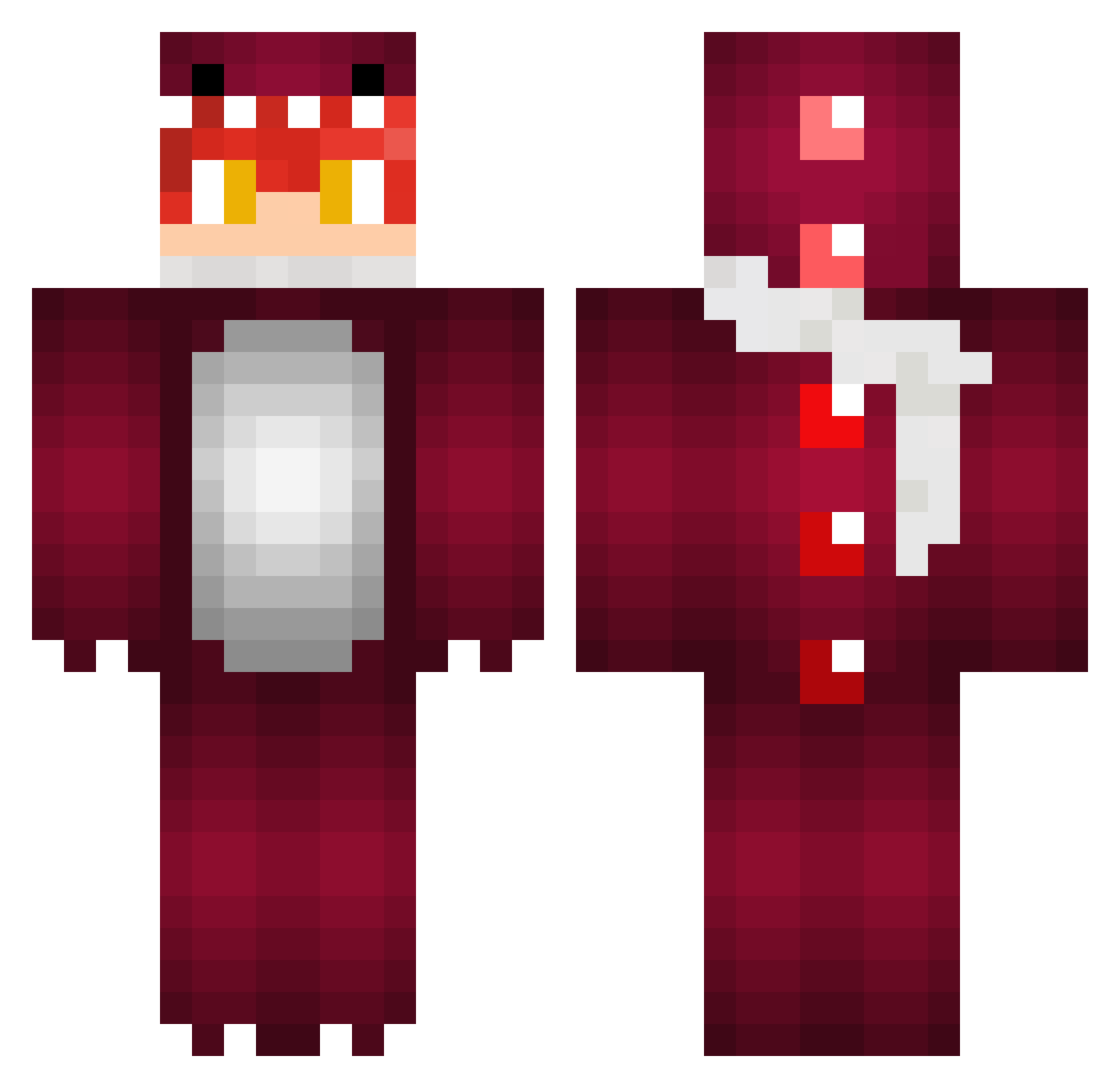 Viridescent Minecraft skin, front and back view