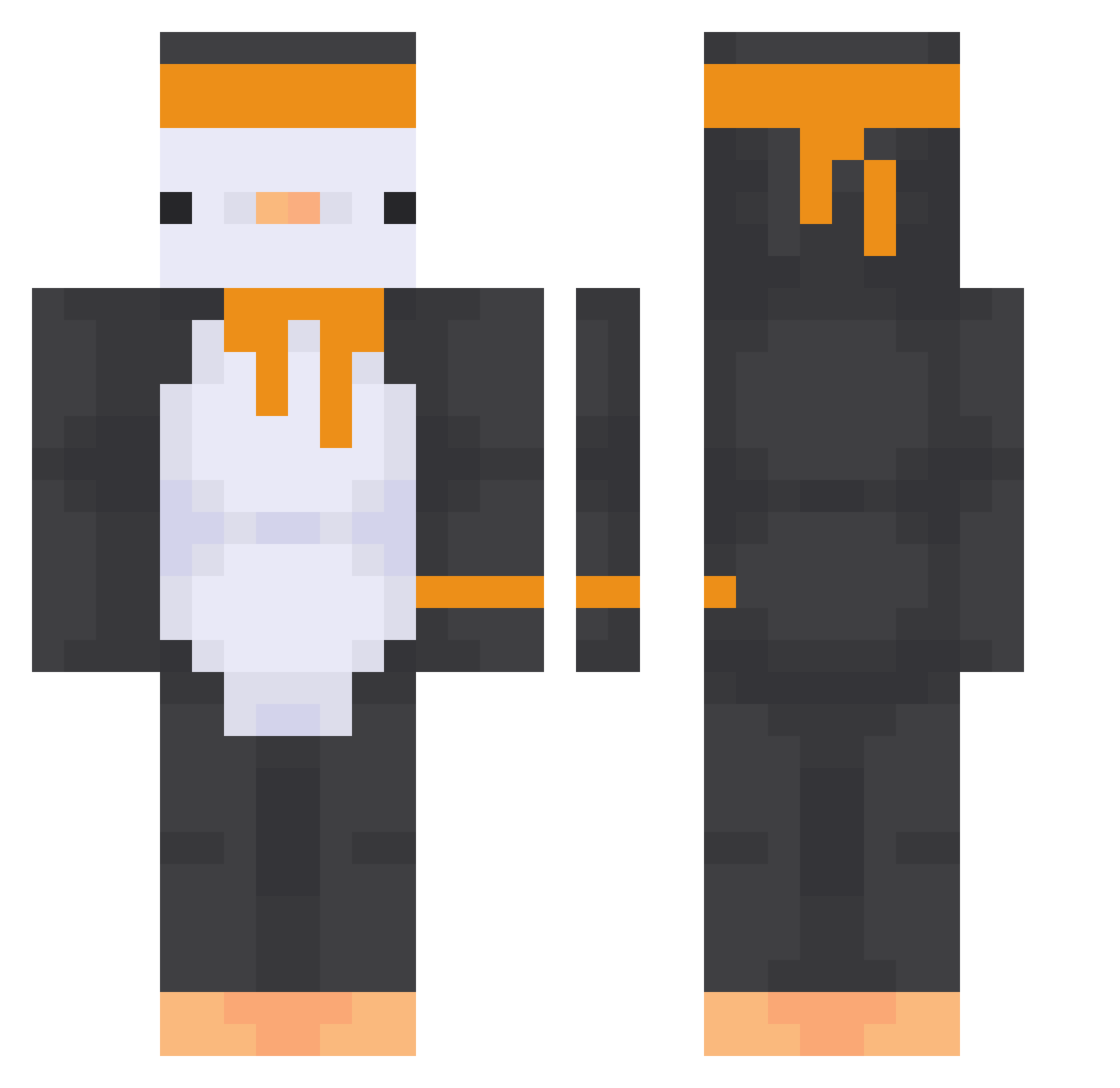 Zangei Minecraft skin, front and back view
