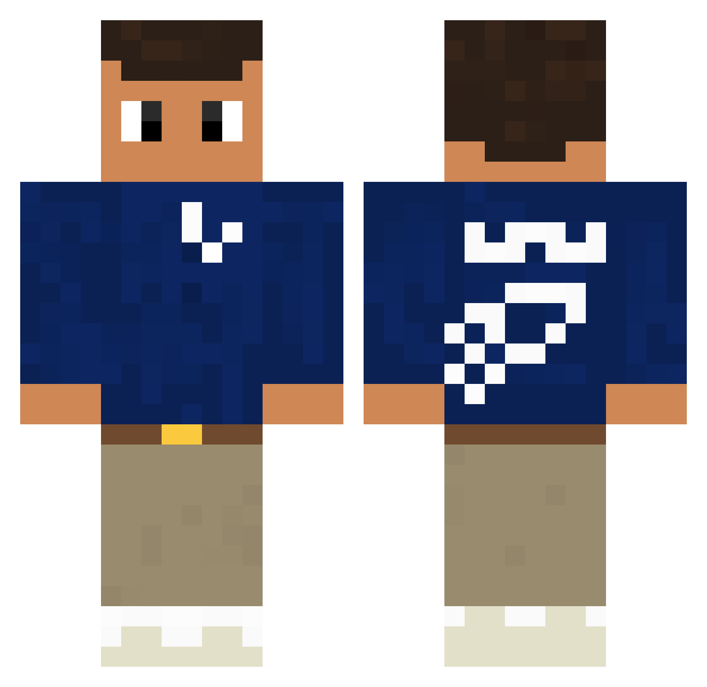 theofj Minecraft skin, front and back view