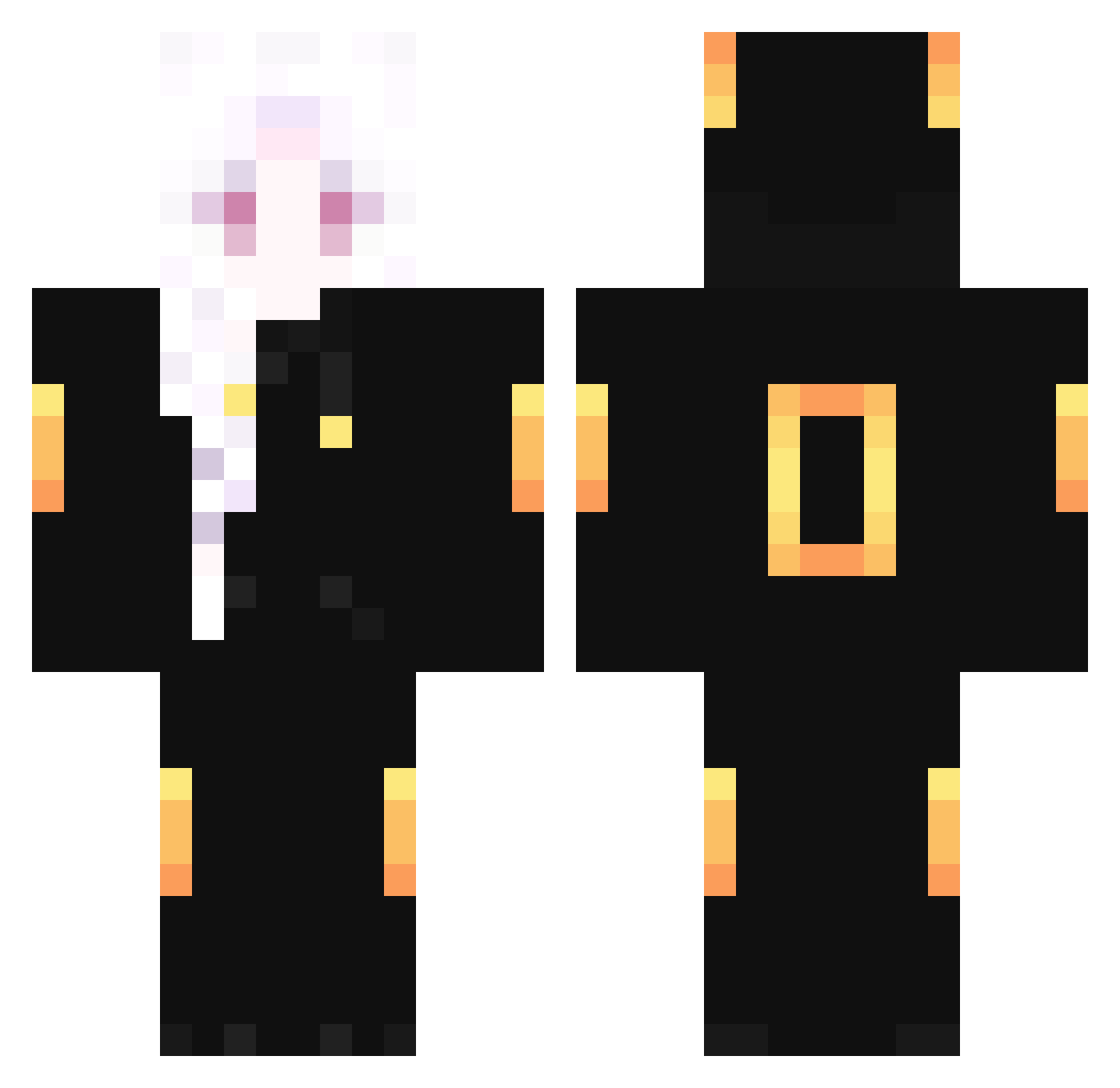 xContomy Minecraft skin, front and back view