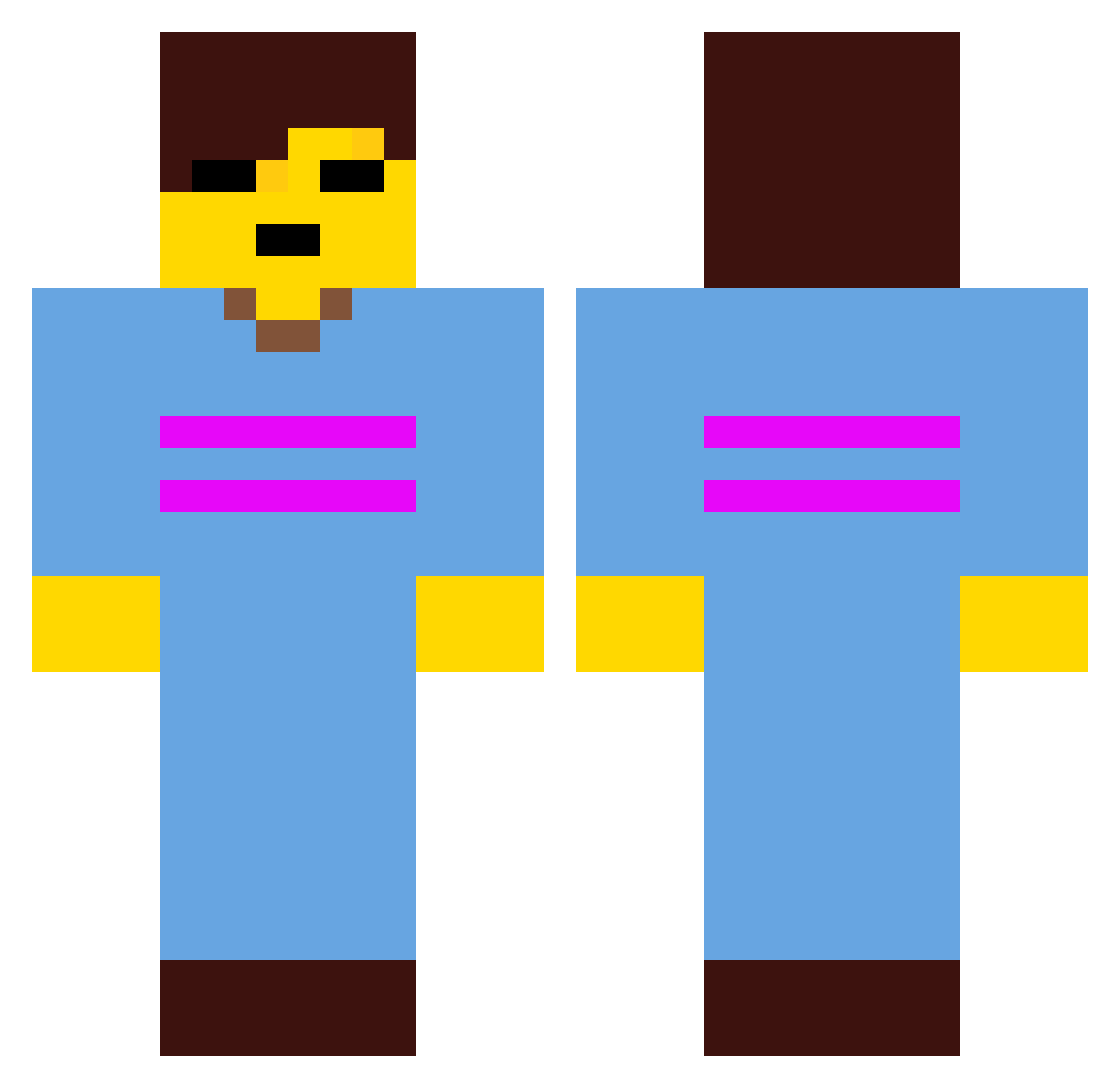 frimzel Minecraft skin, front and back view