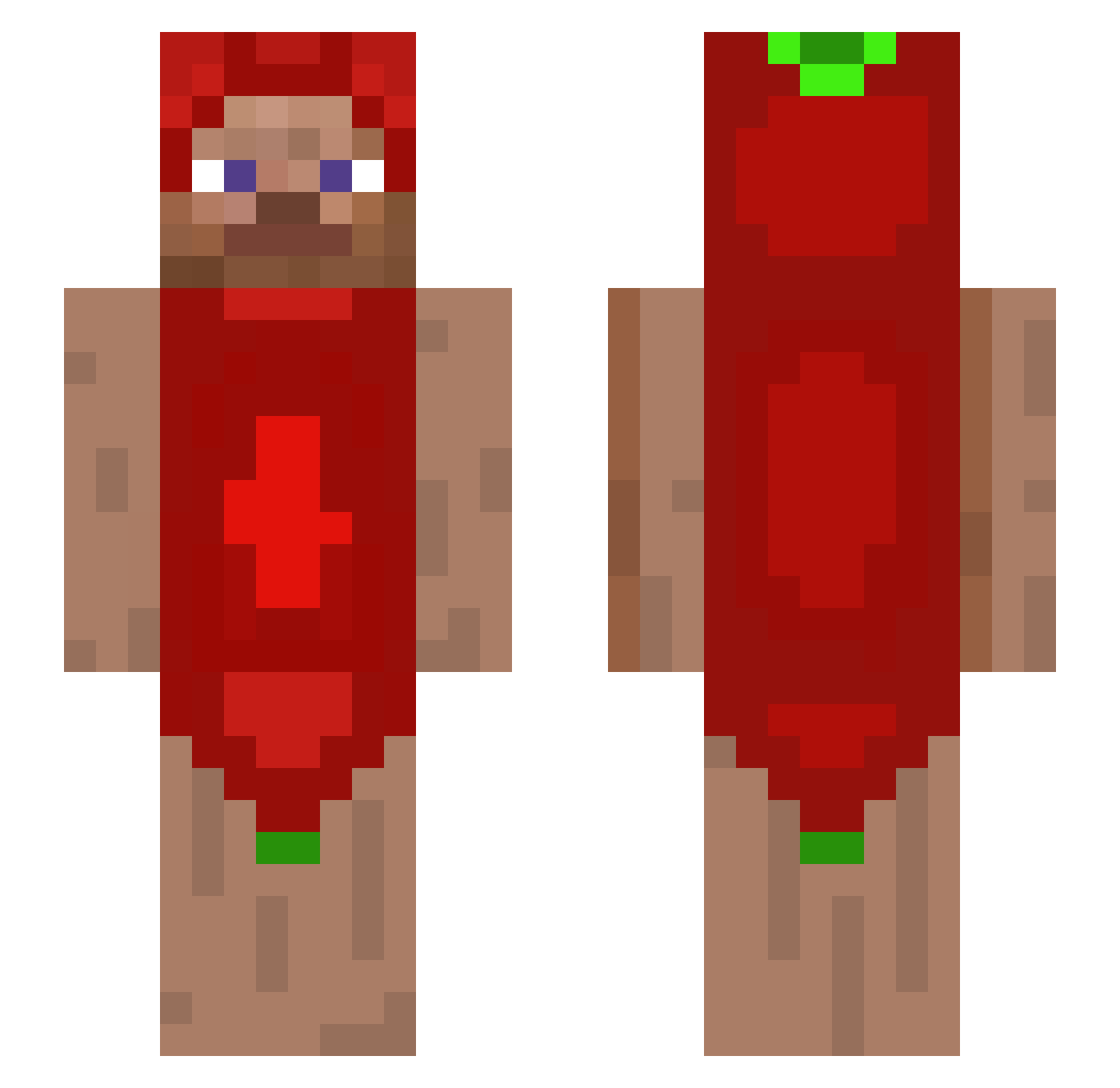 ApfelClient Minecraft skin, front and back view