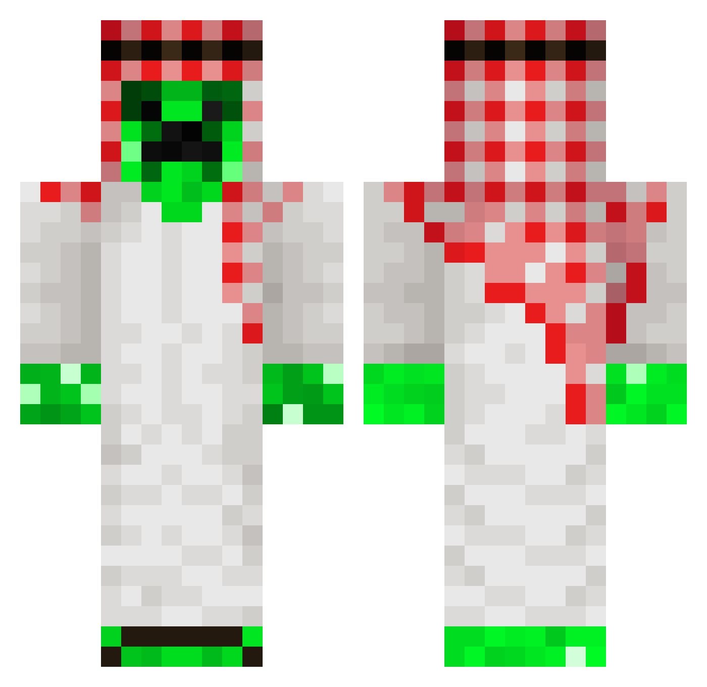 nighttreader Minecraft skin, front and back view