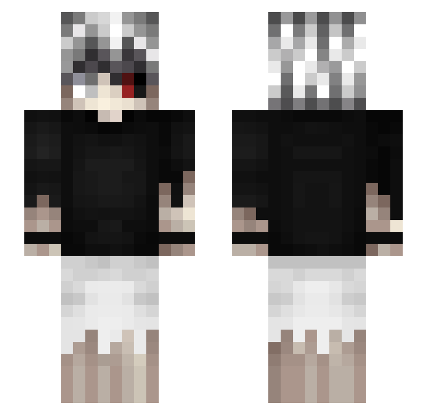 Fnhosi Minecraft skin, front and back view