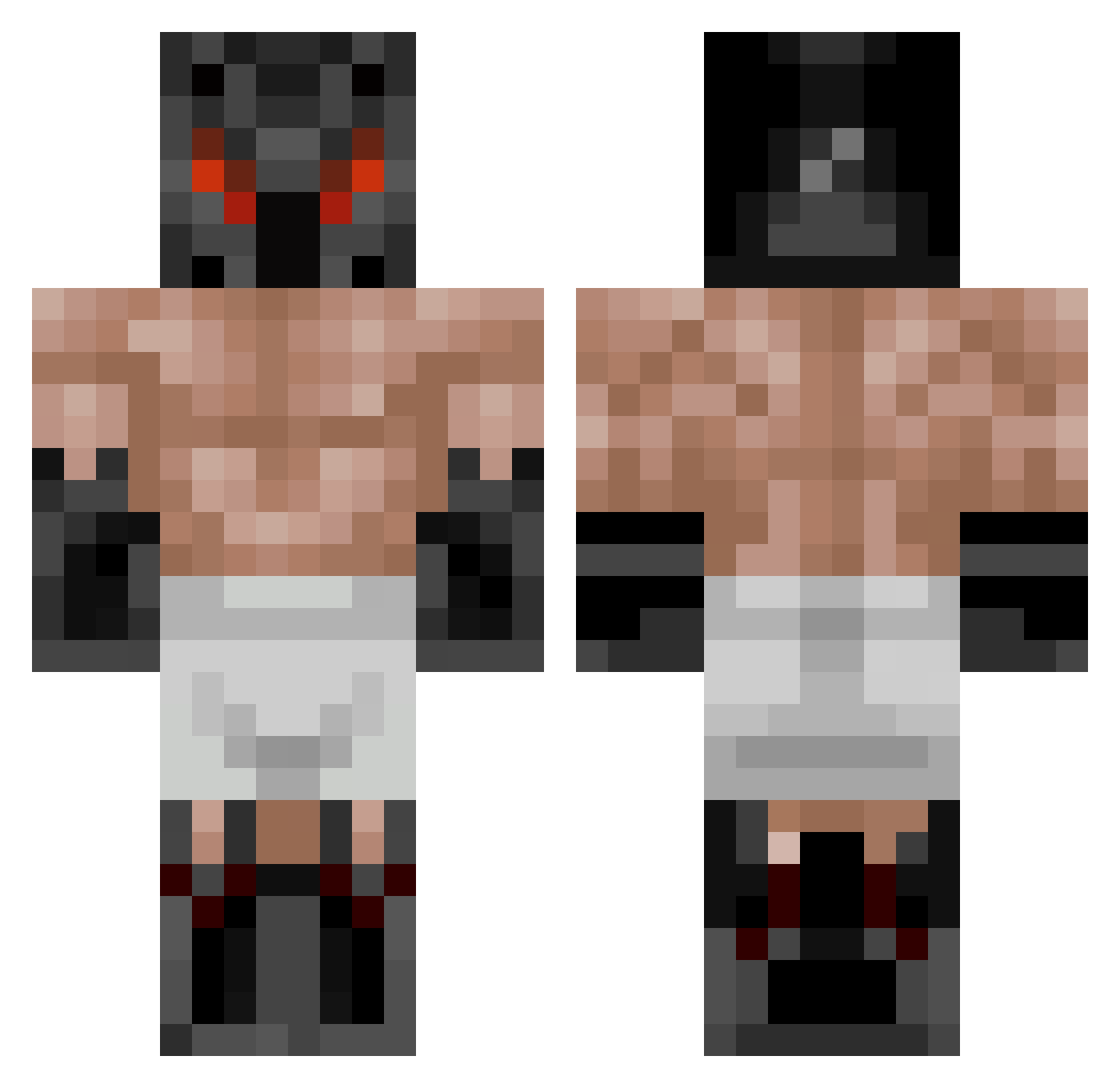 Hoficial Minecraft skin, front and back view