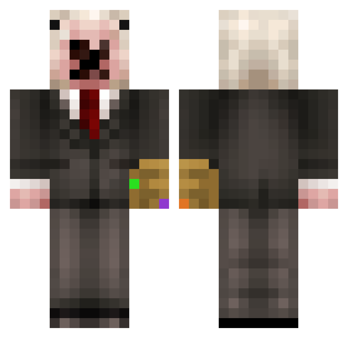 kangkzxw Minecraft skin, front and back view