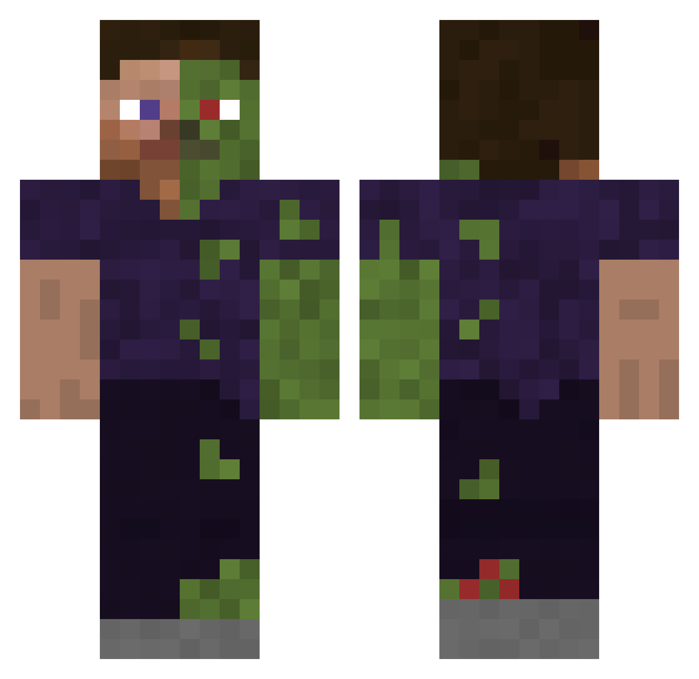 Adam2016 Minecraft skin, front and back view