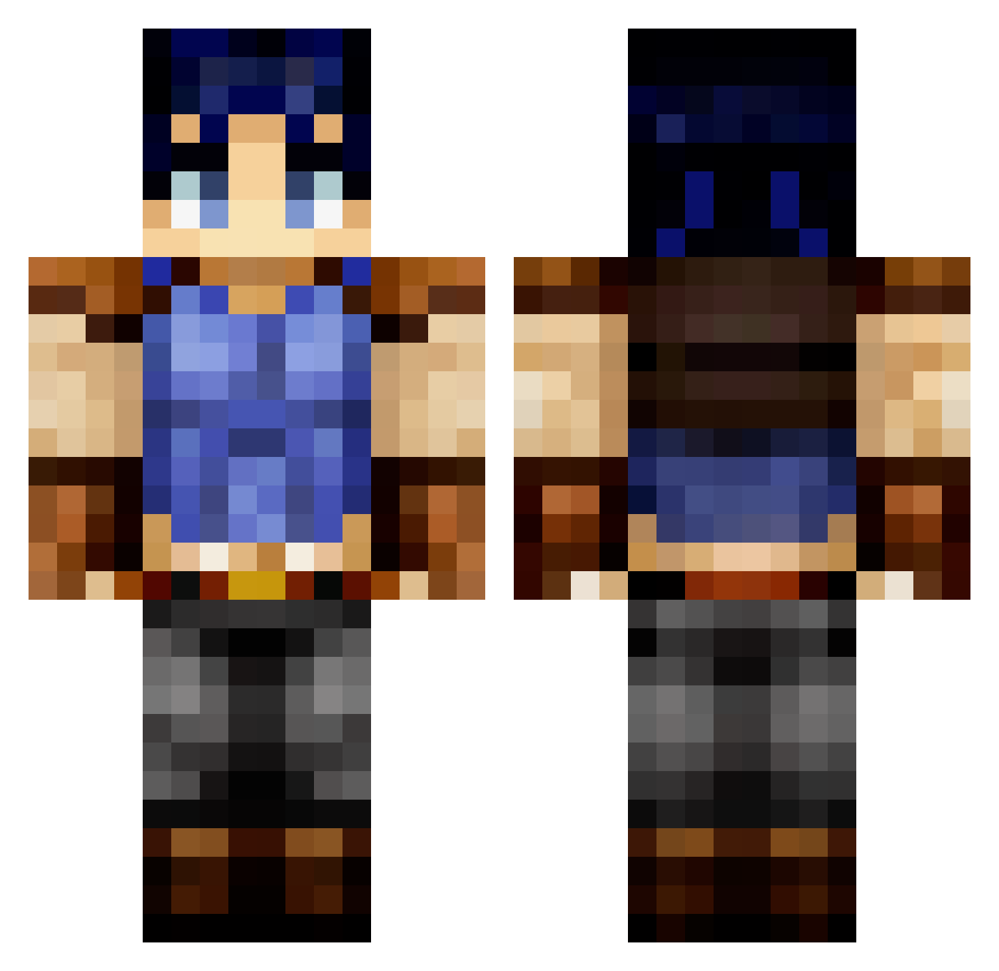 GodYuter Minecraft skin, front and back view