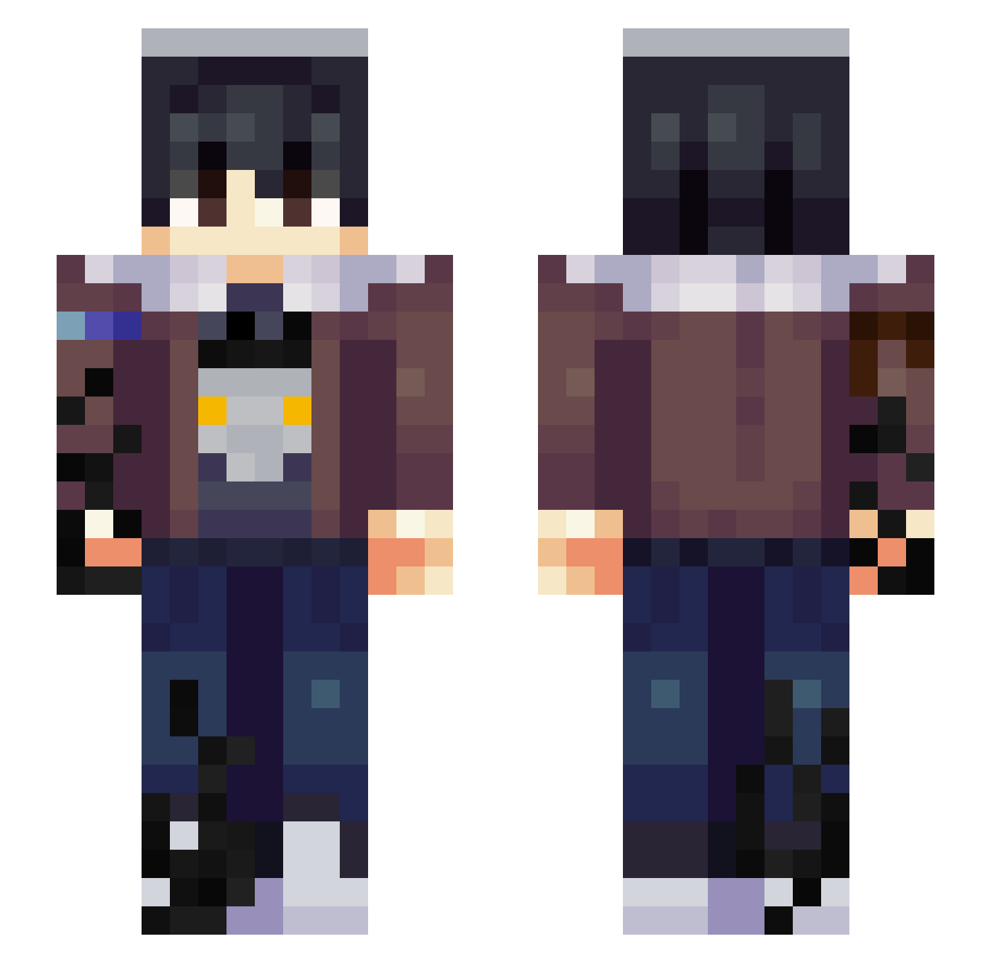 SparkleNarwhal2 Minecraft skin, front and back view