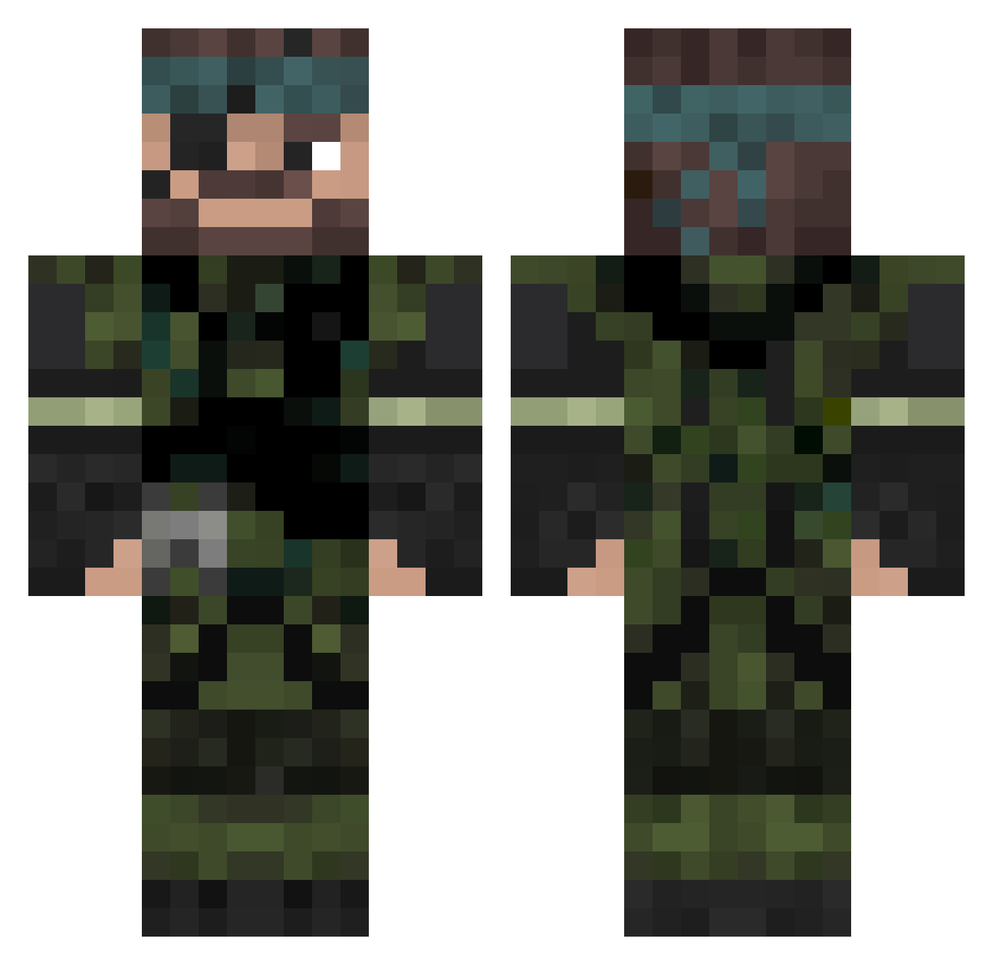 WolfyyGT Minecraft skin, front and back view