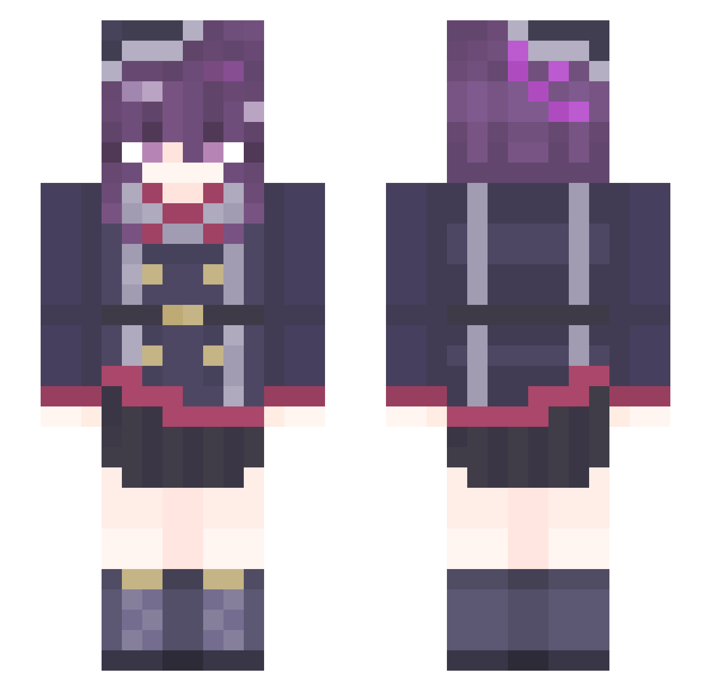 Xxd4rk_z0mbi3xX Minecraft skin, front and back view