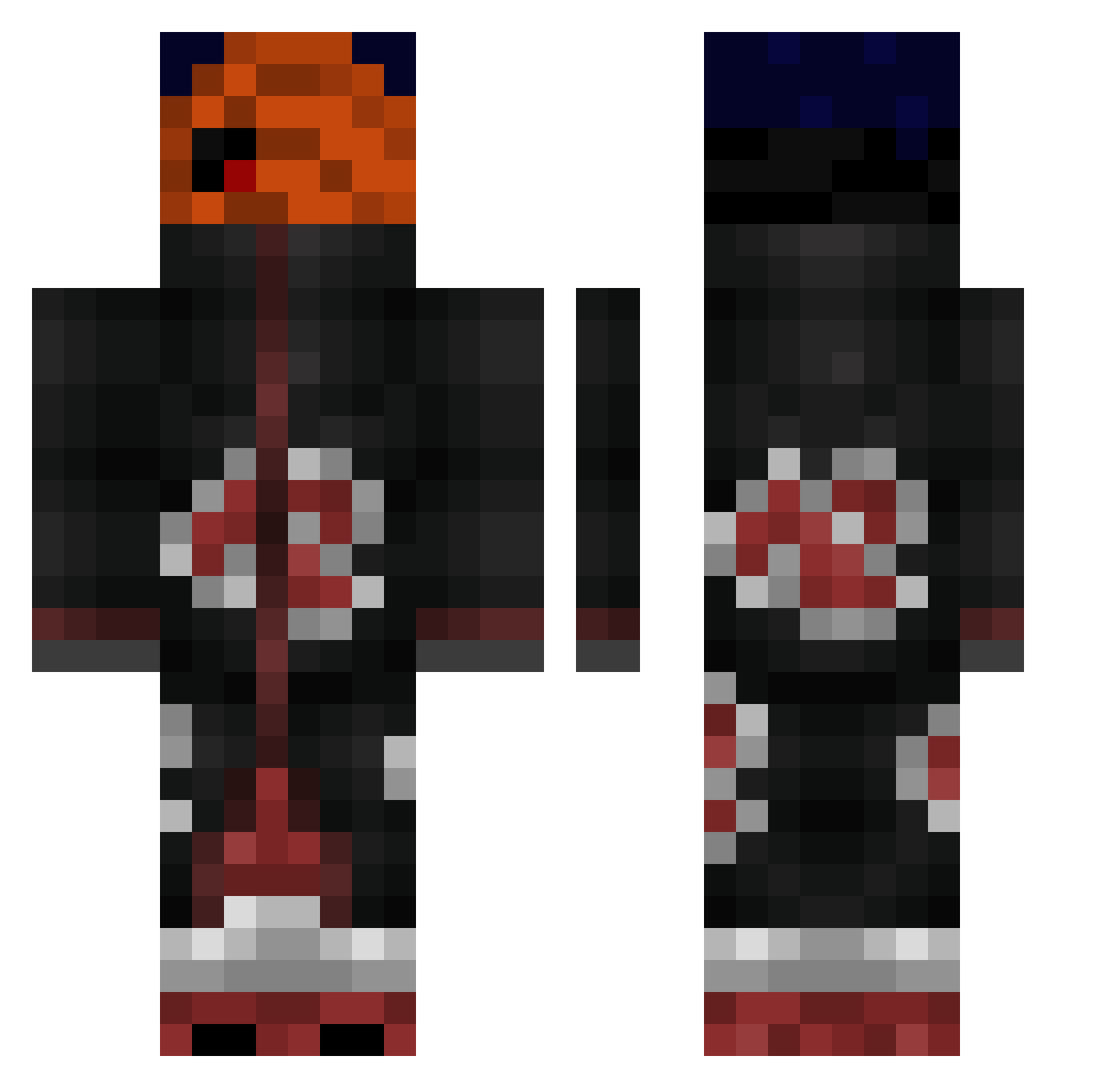wharrrr Minecraft skin, front and back view