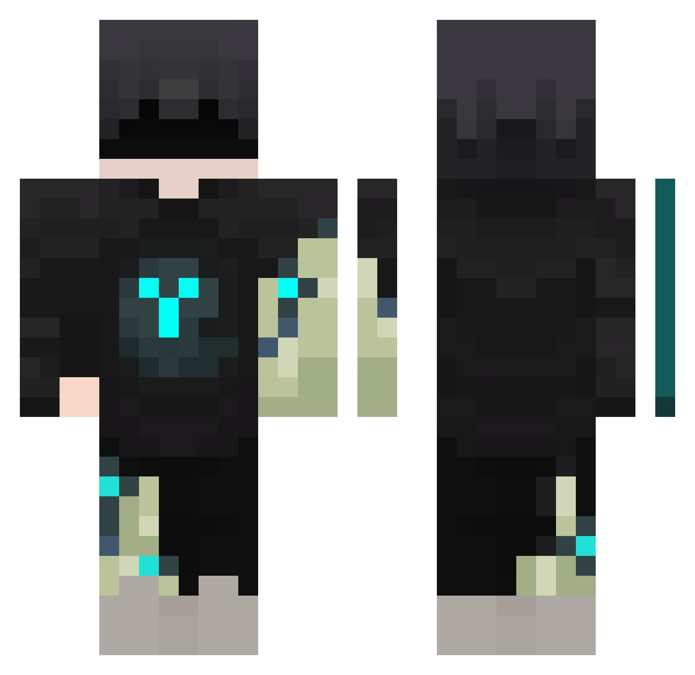 ZoroAnother Minecraft skin, front and back view