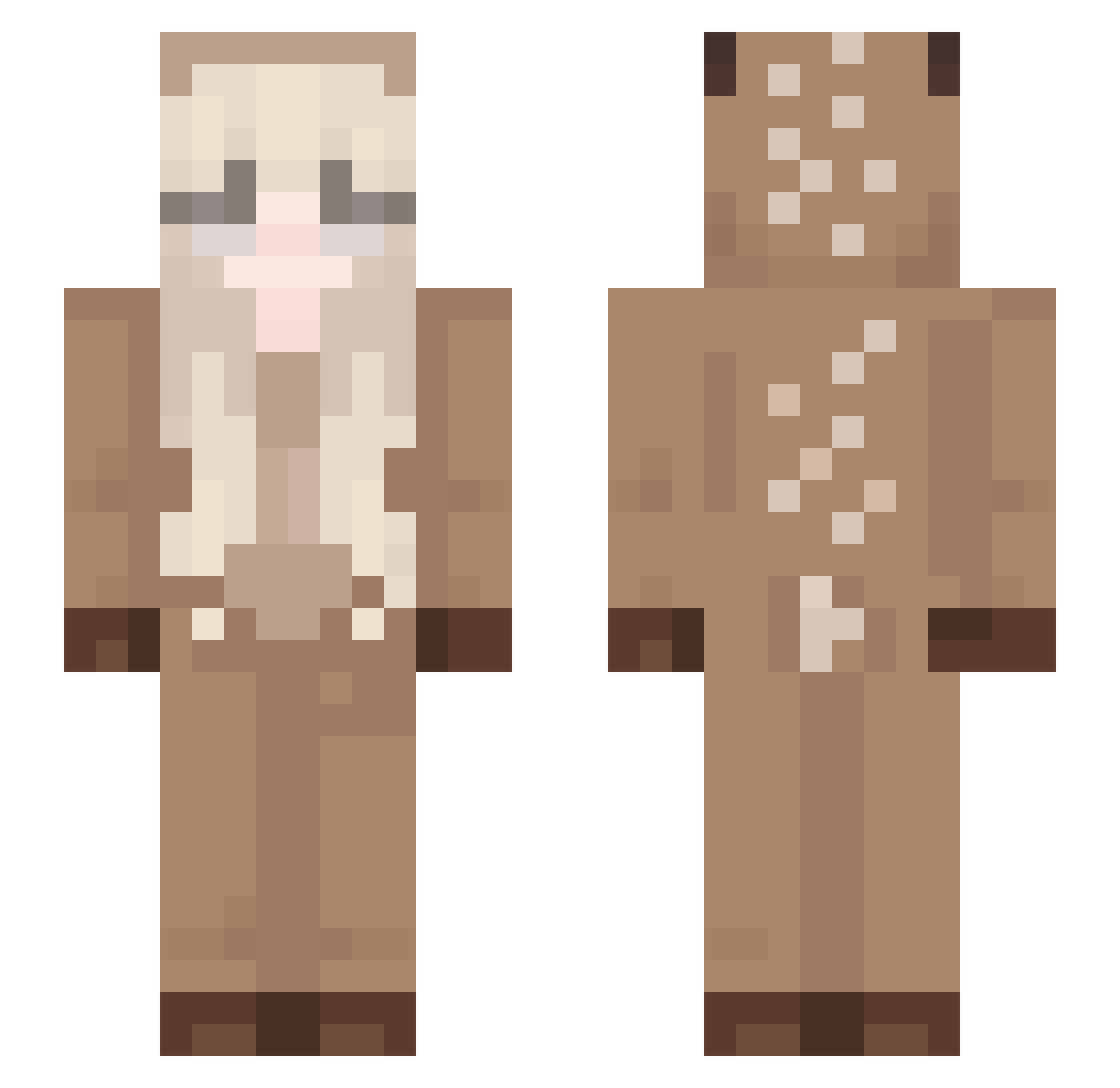 AnnaDomini Minecraft skin, front and back view
