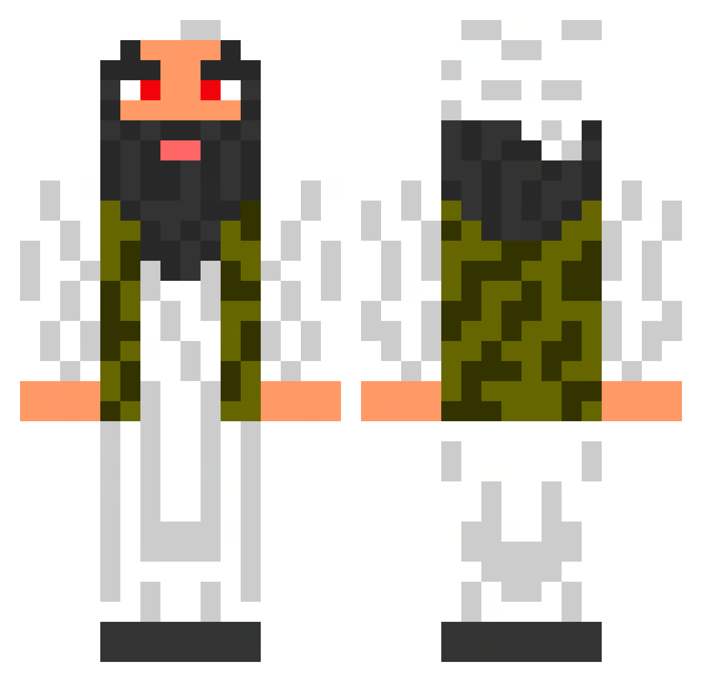Zydlover69 Minecraft skin, front and back view