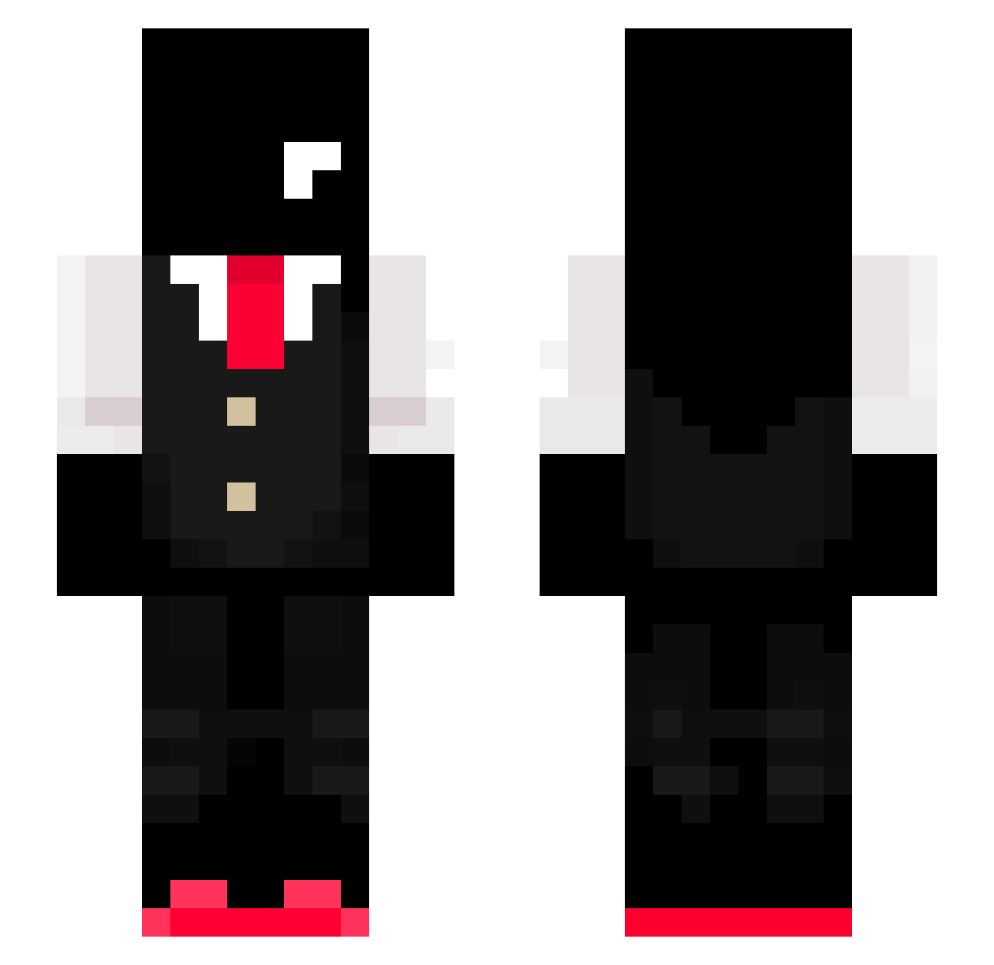 HopelessHost Minecraft skin, front and back view