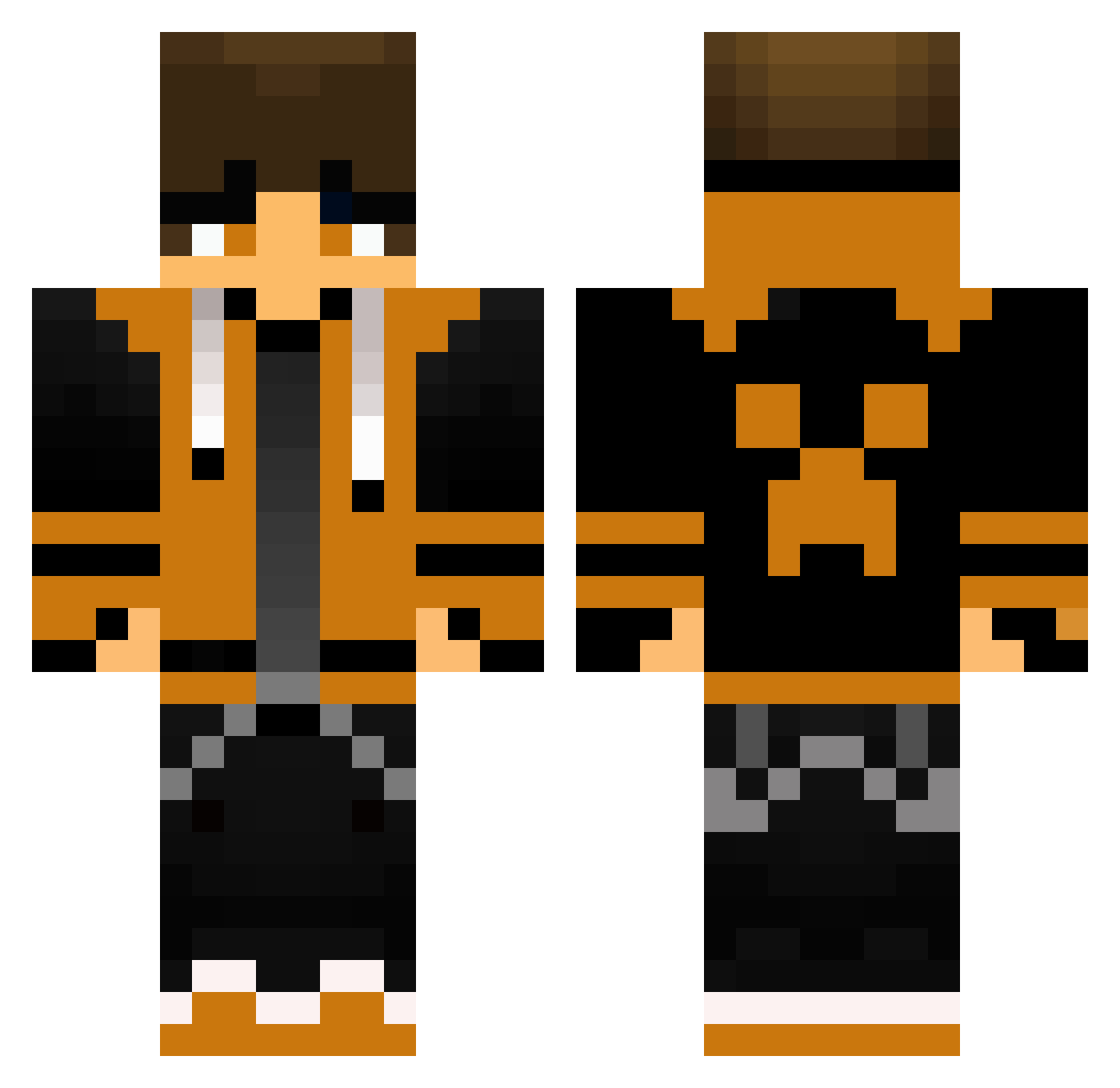 TrosMelk Minecraft skin, front and back view