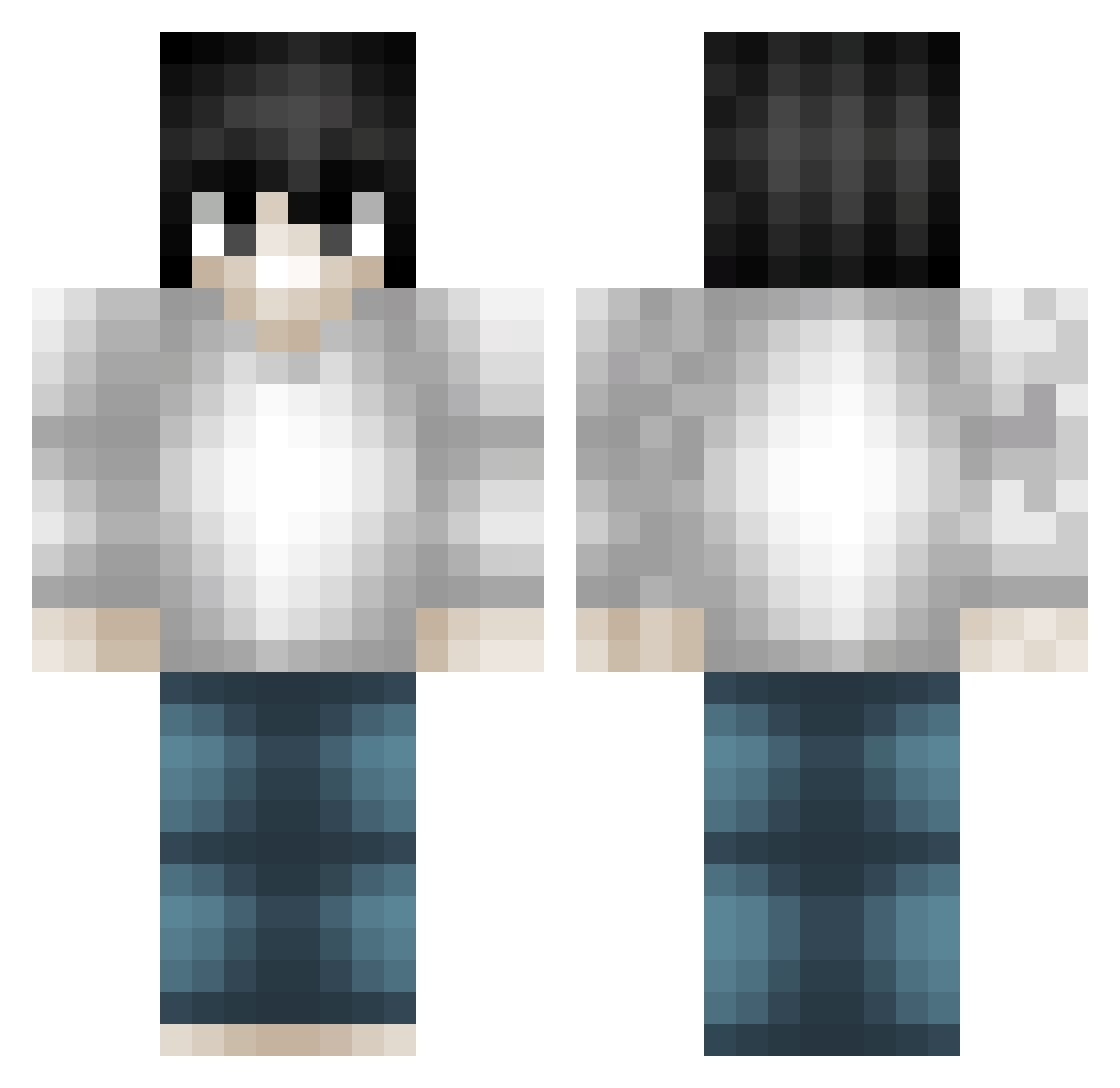 CHR0N1CS Minecraft skin, front and back view