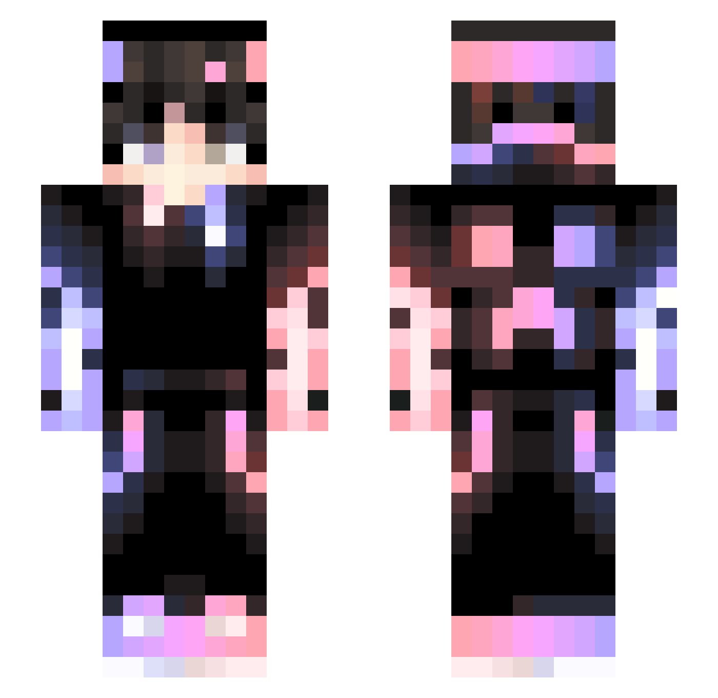 Voidriftz Minecraft skin, front and back view