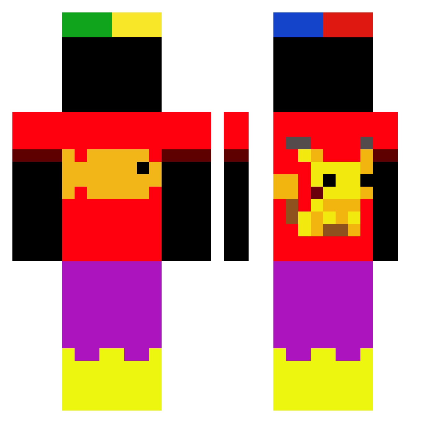 Kyattleny Minecraft skin, front and back view