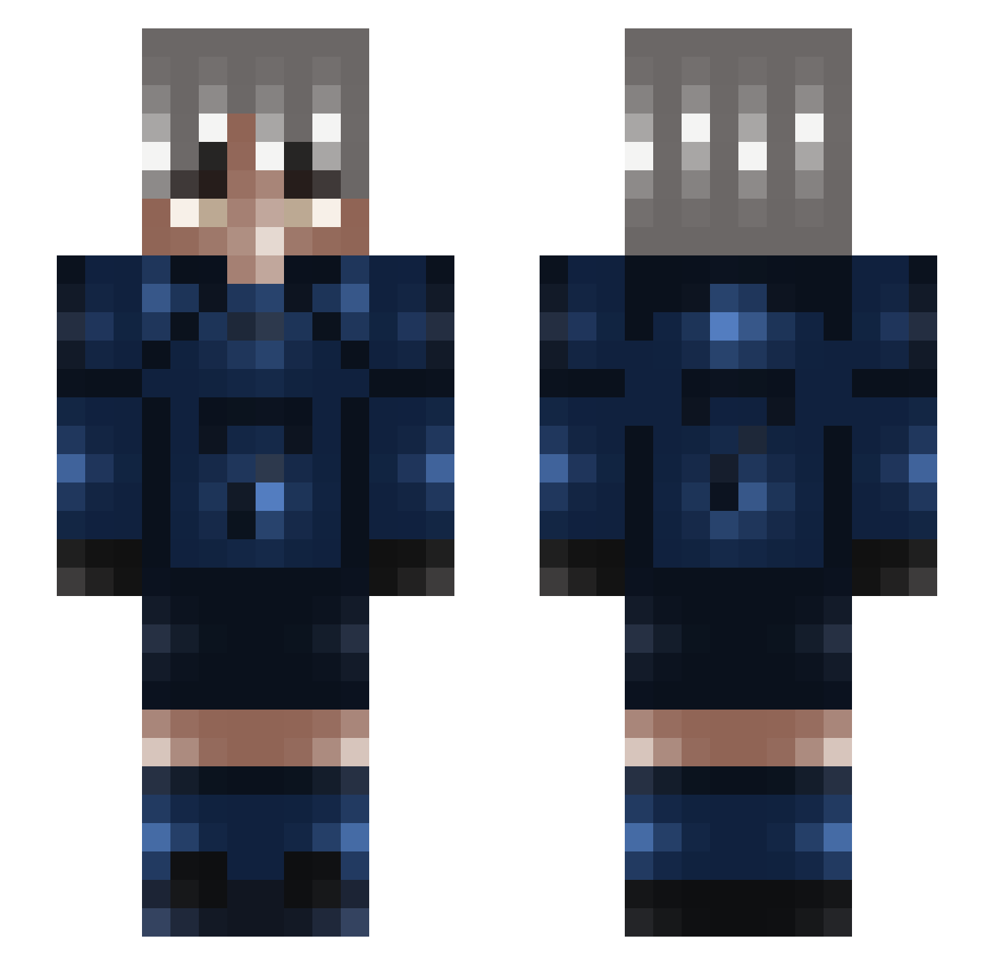 VINISUCE Minecraft skin, front and back view