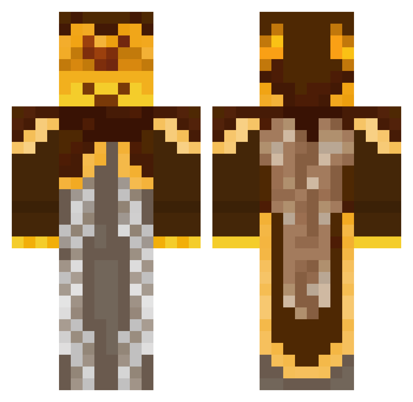 GhostyVictor1 Minecraft skin, front and back view