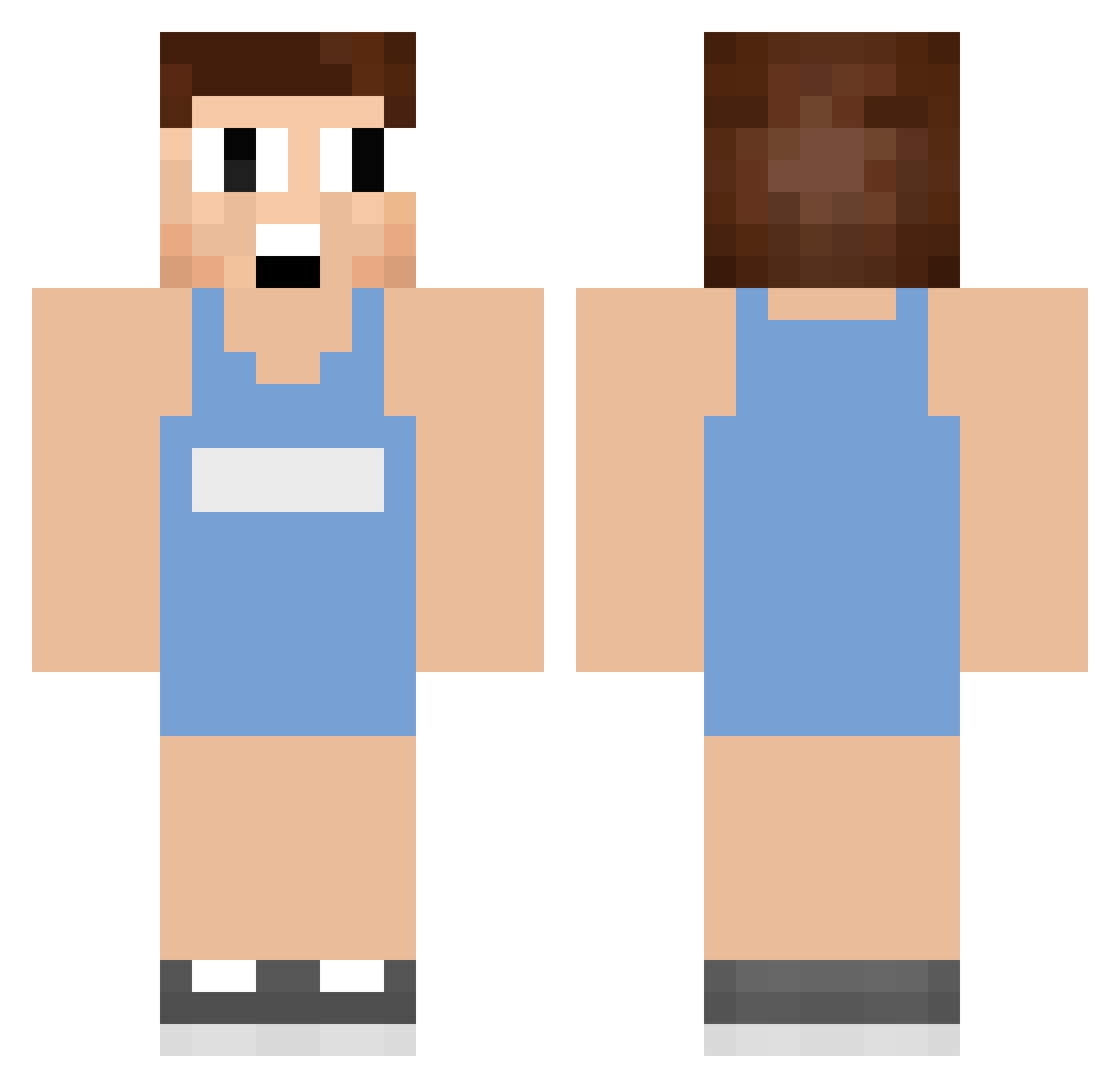 Outermost Minecraft skin, front and back view
