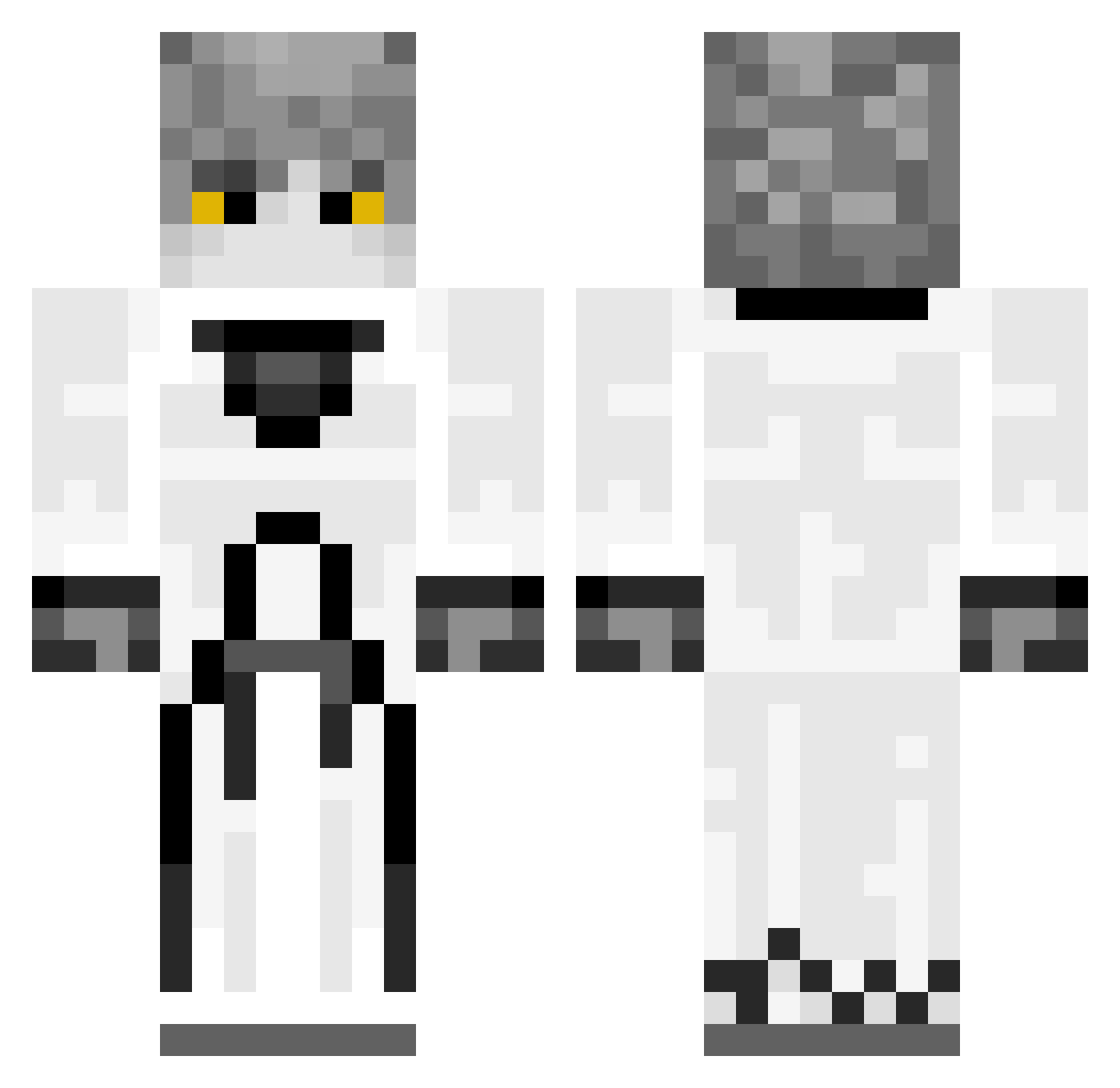 VanillaCrusade Minecraft skin, front and back view