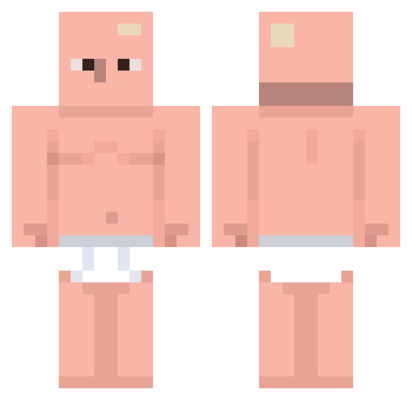 Yiato Minecraft skin, front and back view