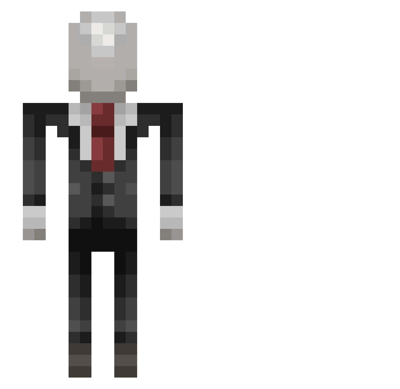 yawned Minecraft skin, front and back view