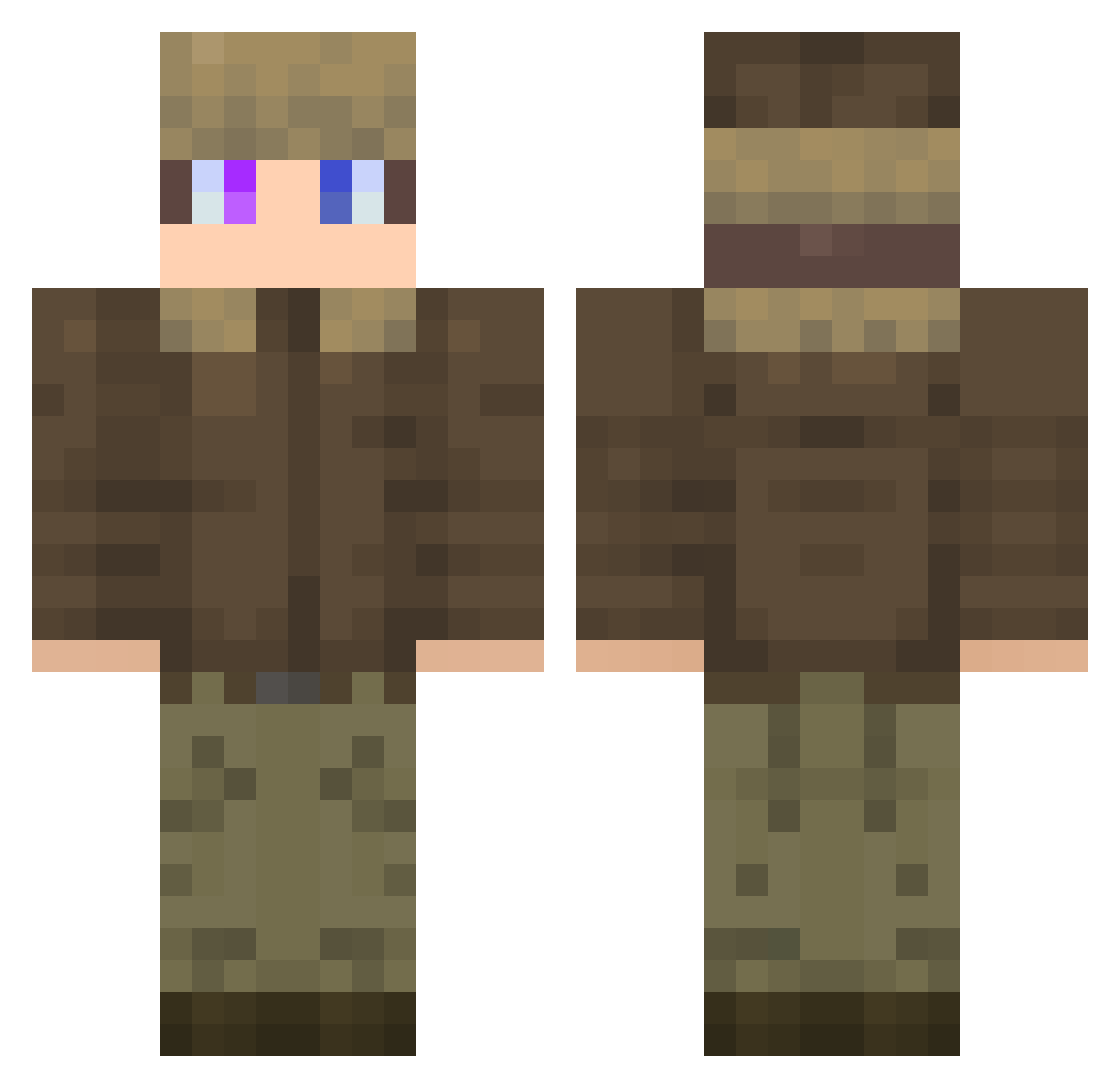 namoncito Minecraft skin, front and back view