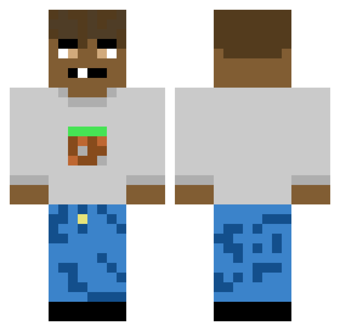 WyDeZzz Minecraft skin, front and back view