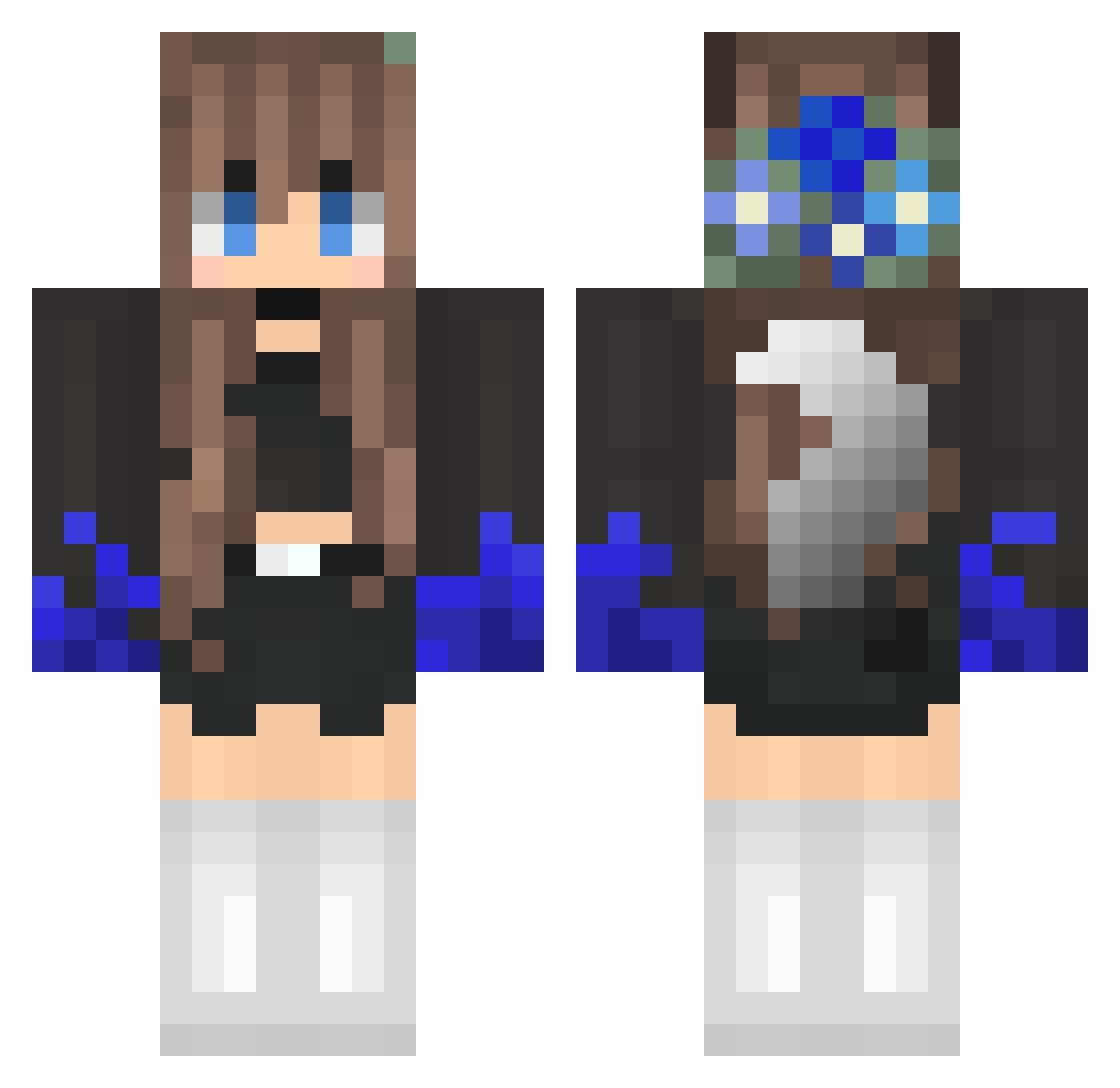 FaithfulWolf Minecraft skin, front and back view