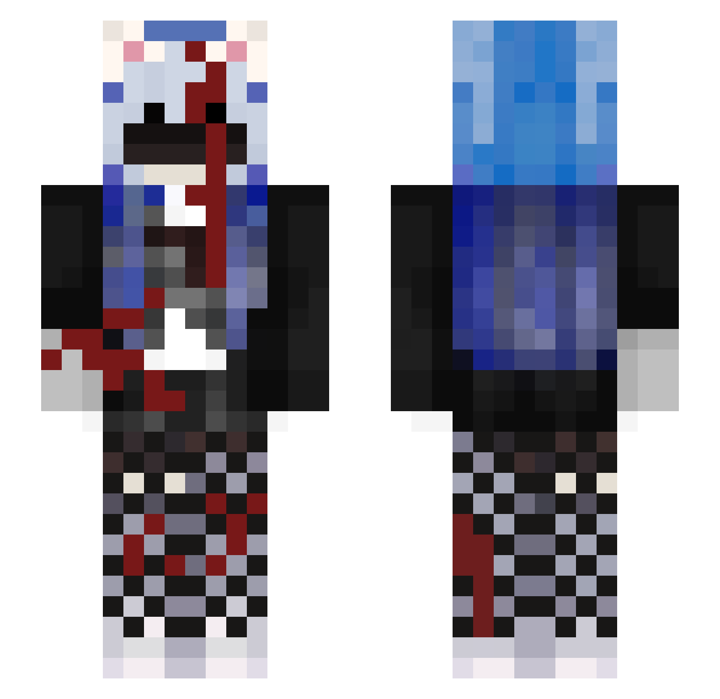 IrisSavage Minecraft skin, front and back view