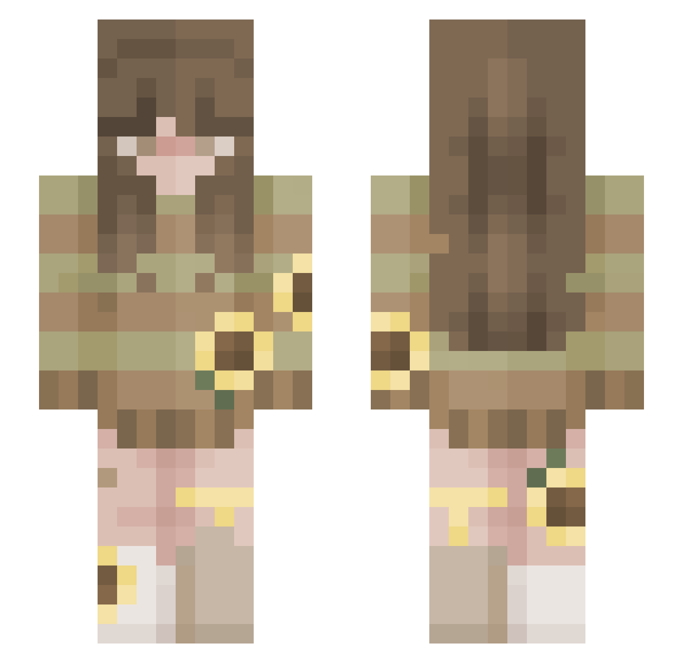 oreberrytea Minecraft skin, front and back view