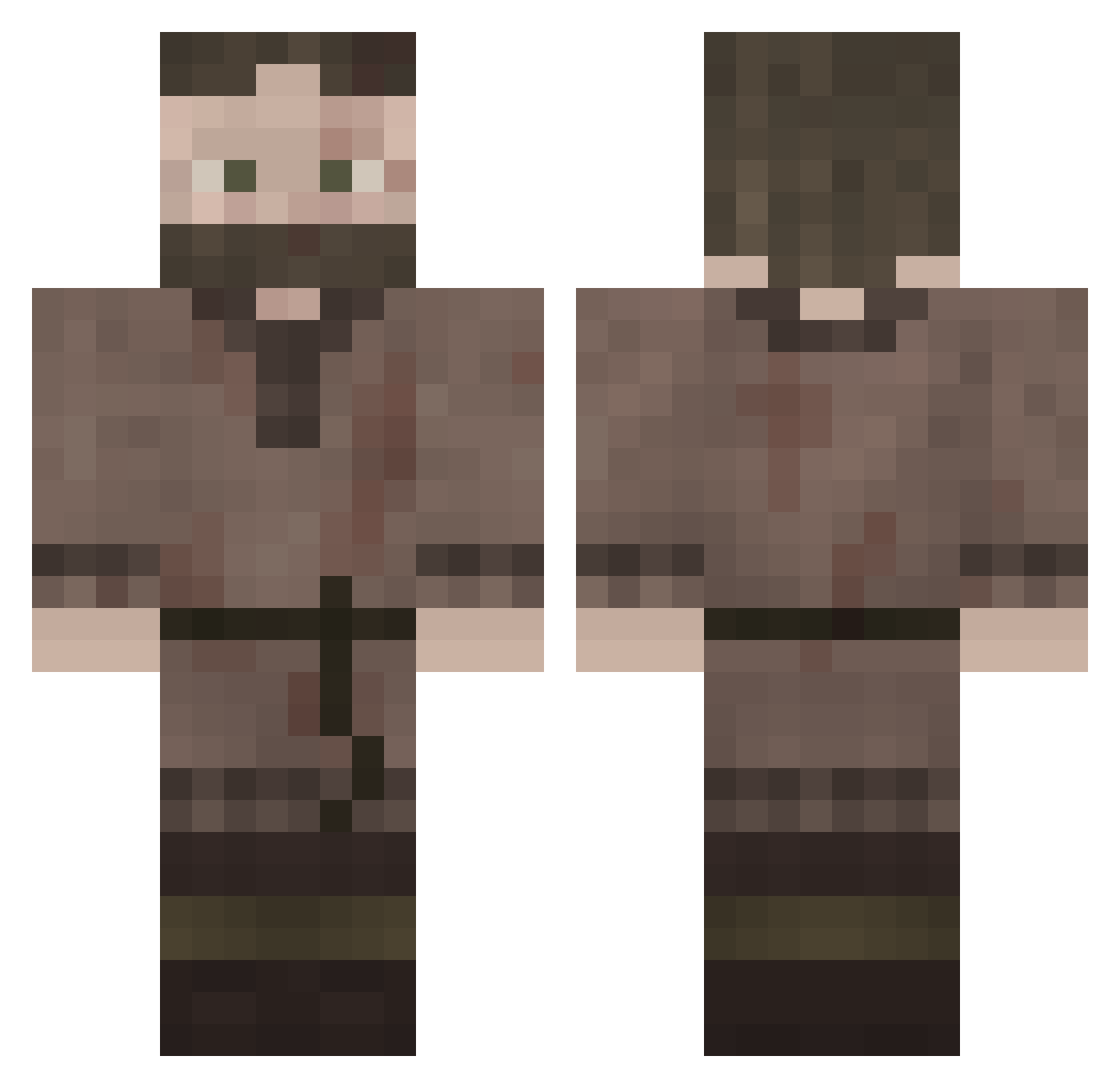 MountainGolem8 Minecraft skin, front and back view