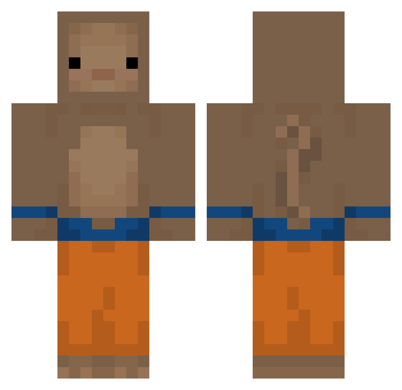 Jakey23 Minecraft skin, front and back view
