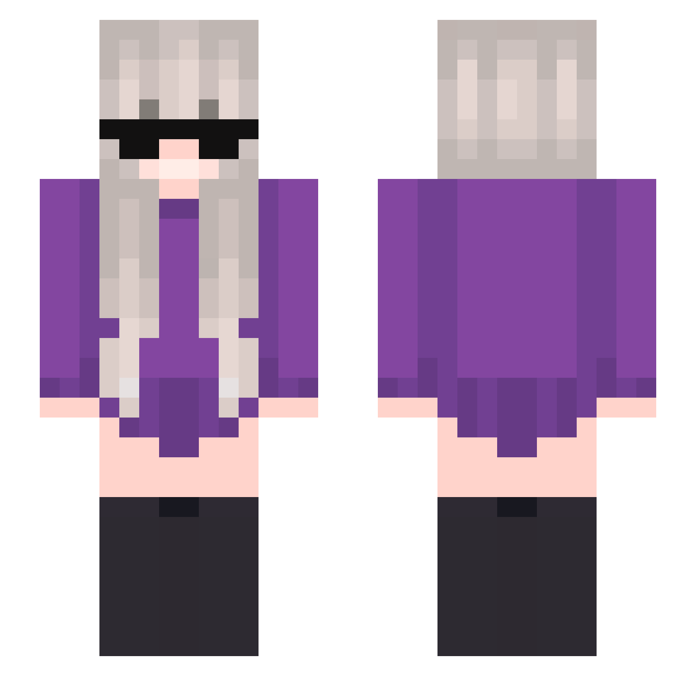 SomePage Minecraft skin, front and back view