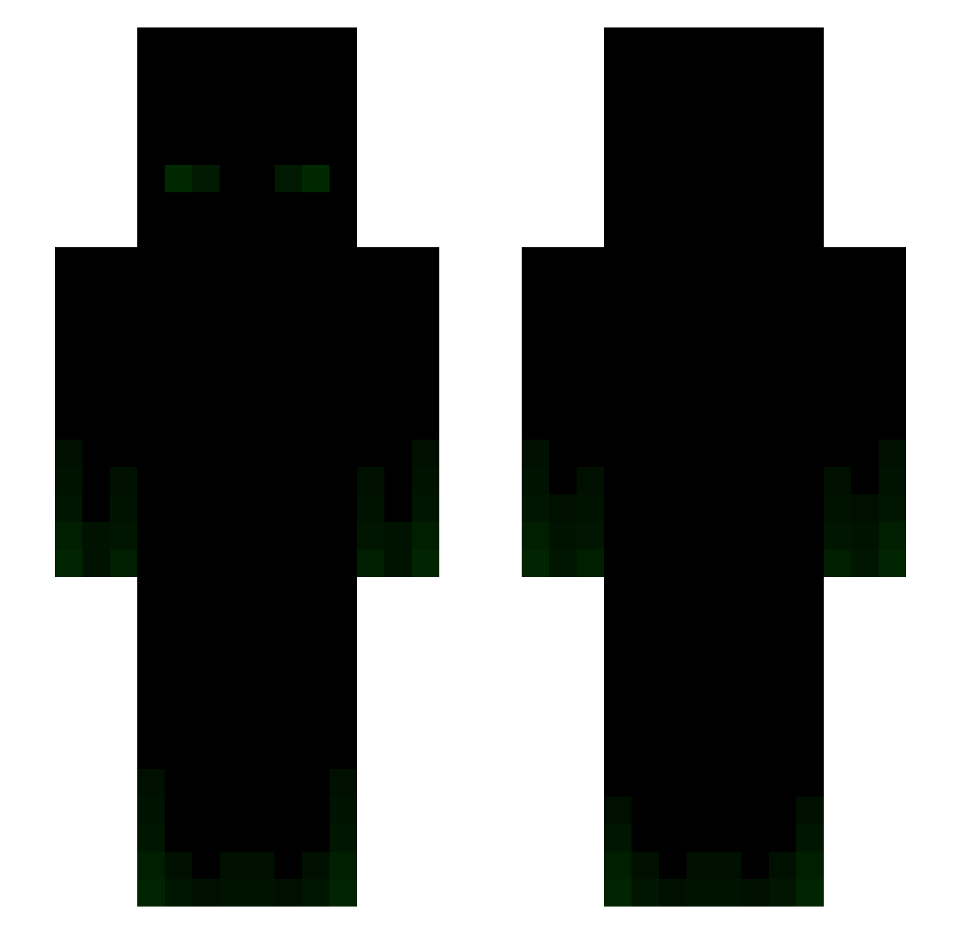 Viridumortem Minecraft skin, front and back view