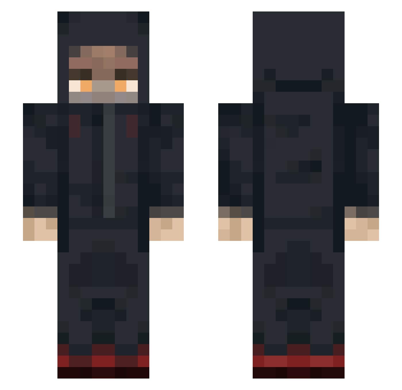 aronpaiky Minecraft skin, front and back view