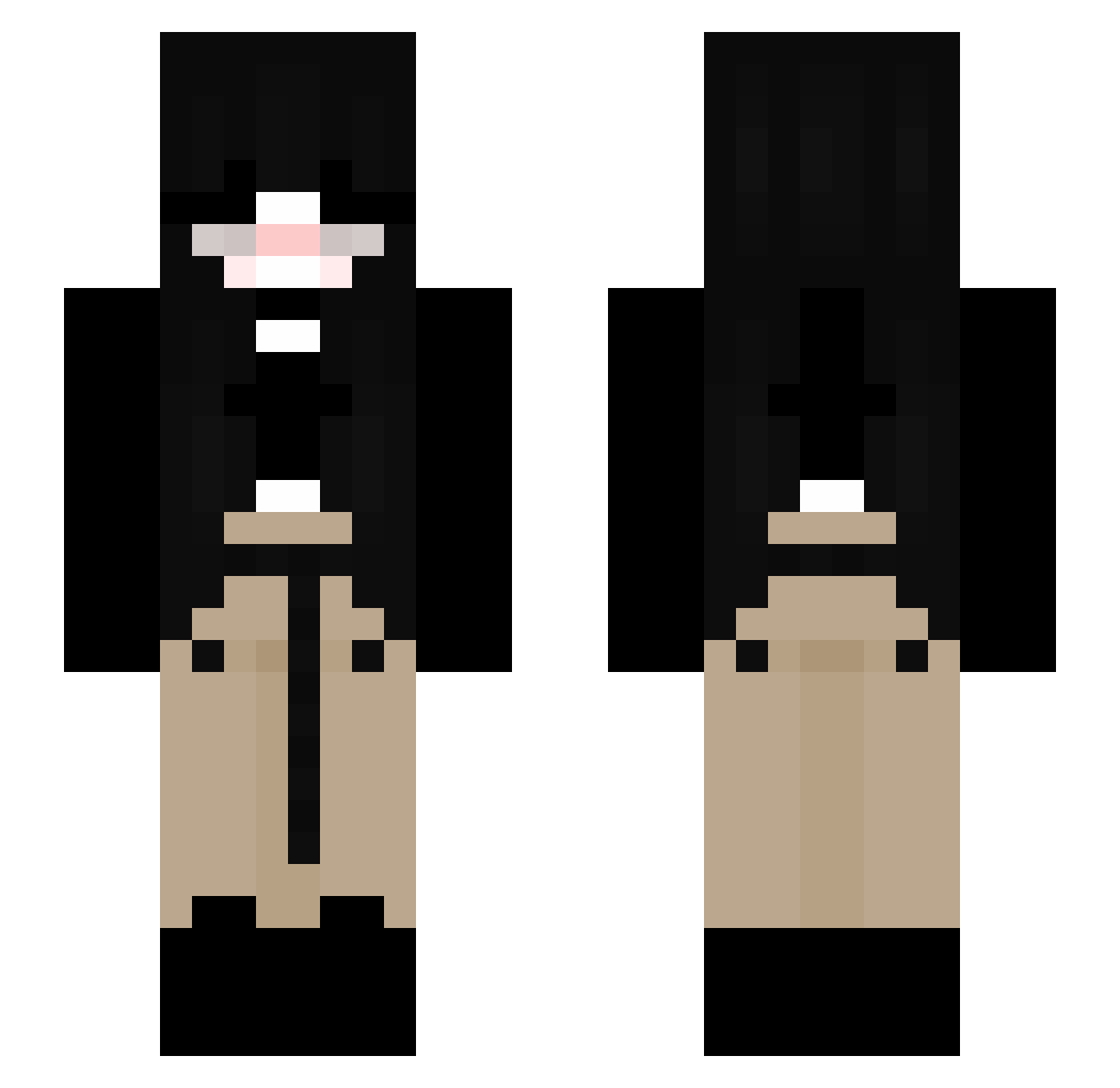 qMech Minecraft skin, front and back view