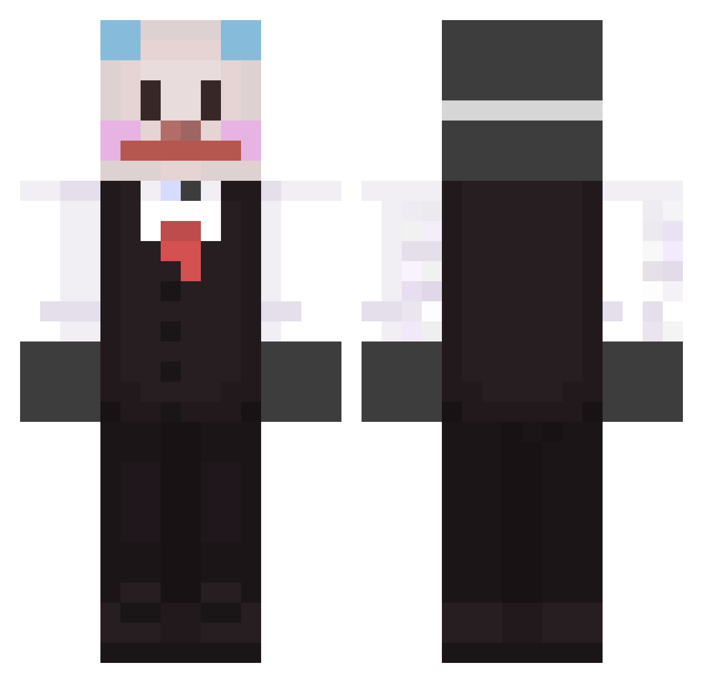 SilverReef Minecraft skin, front and back view