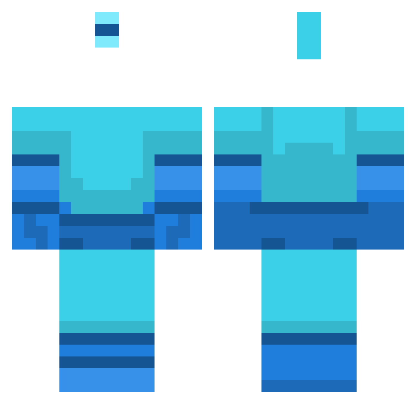 Sliming Minecraft skin, front and back view