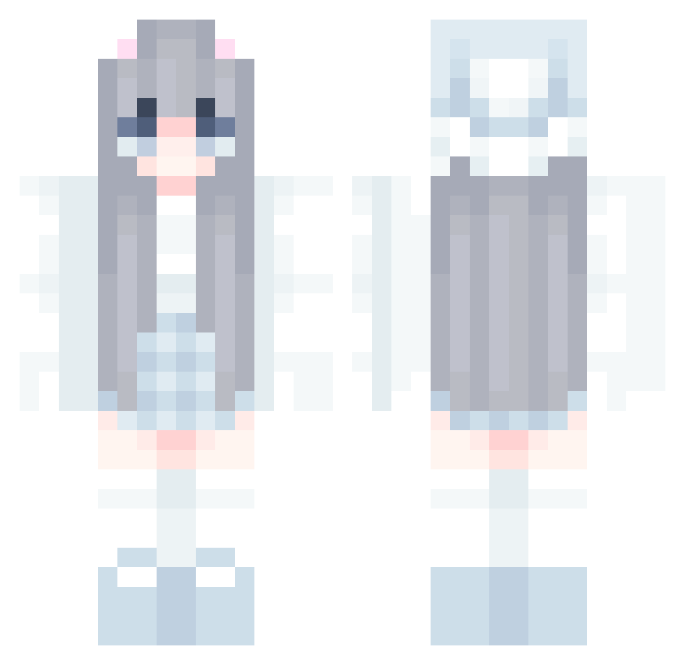 REITOSYOKUHIN Minecraft skin, front and back view