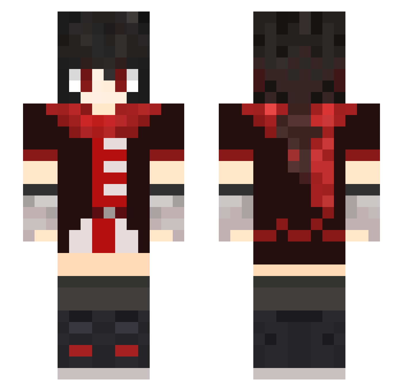 AWildBerry Minecraft skin, front and back view