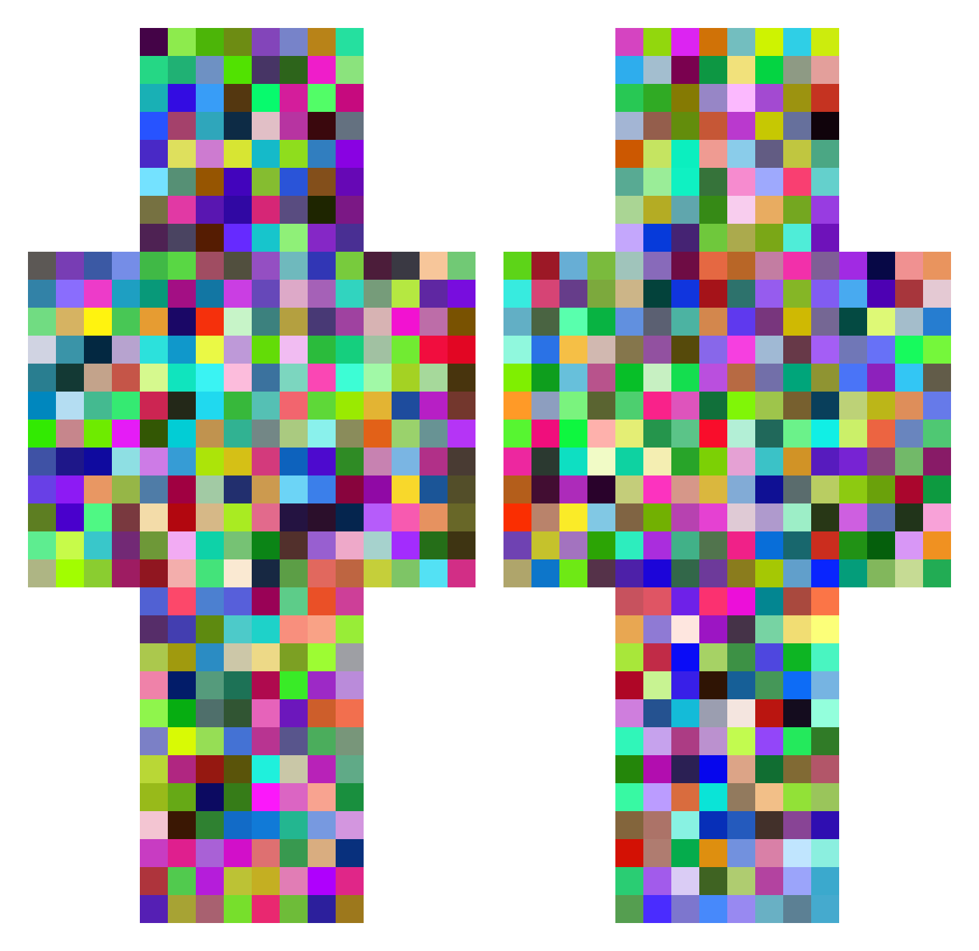 Respondents Minecraft skin, front and back view