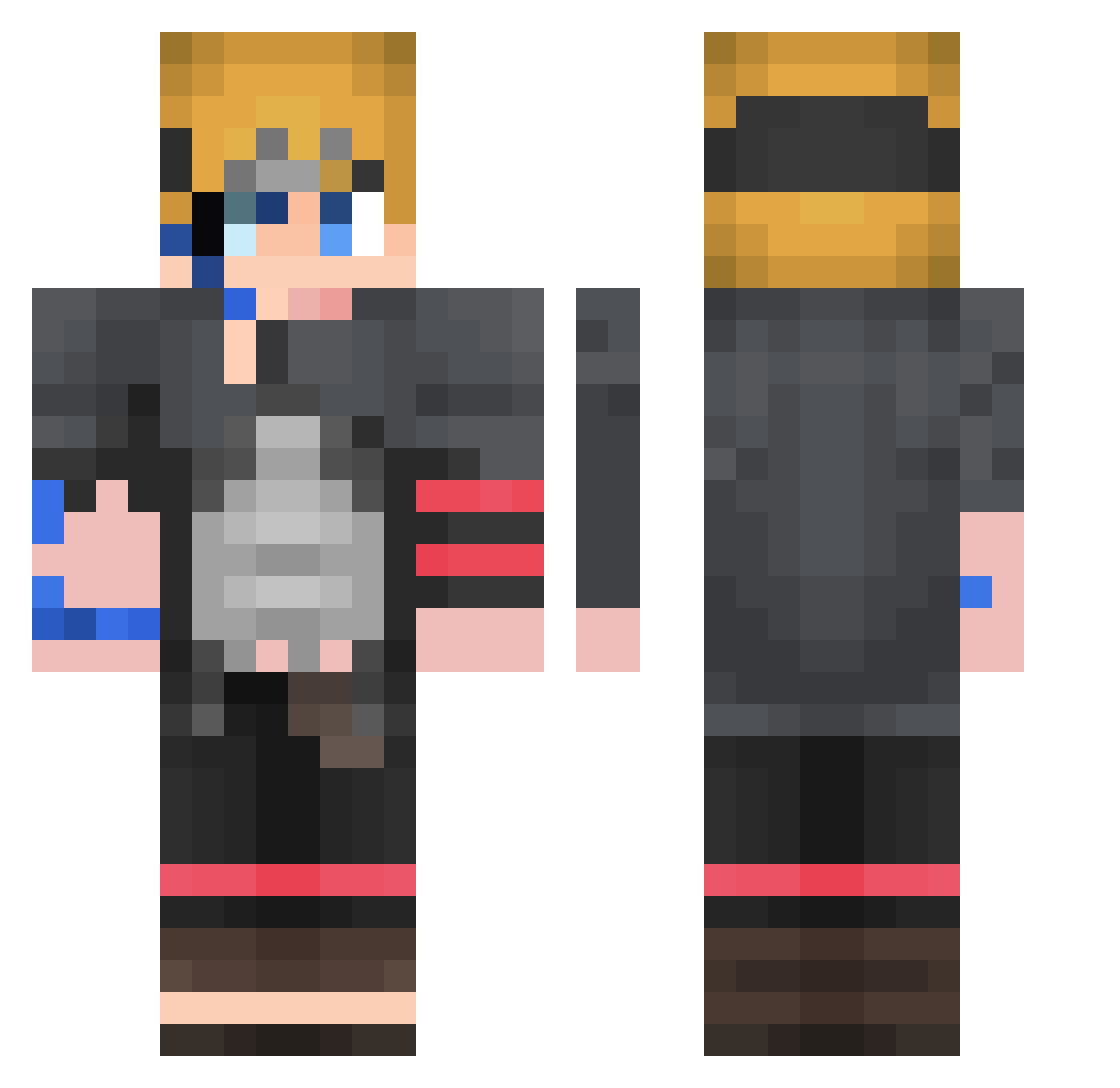 E_dxn_ Minecraft skin, front and back view